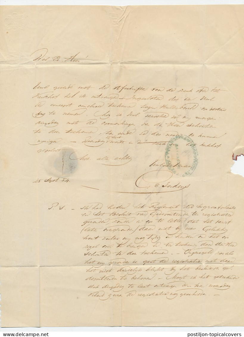 Deventer 1854 - Ryn En Yssel Stoombootmaatschappy - Lettres & Documents