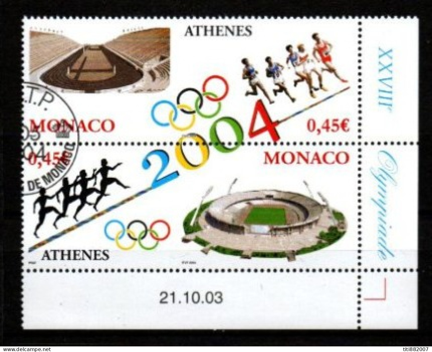 MONACO   -  2004 .  Y&T N° 2439 / 2440 Oblitérés.   JO D'Athènes - Used Stamps