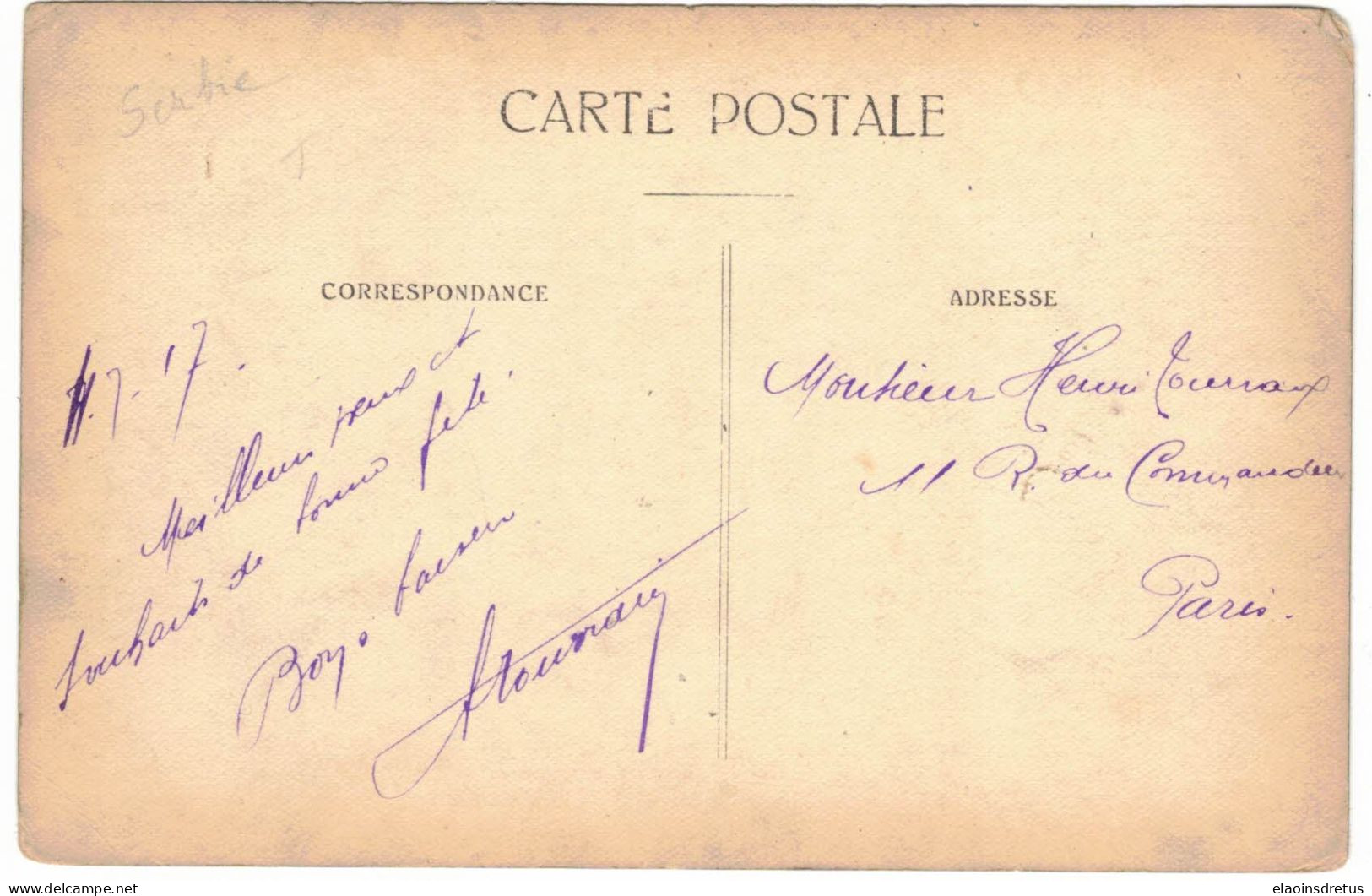 Carte-photo Monastir (Tunisie) - Rue Du Roi Pierre (1917). Correspondance Au Dos. - Tunisie