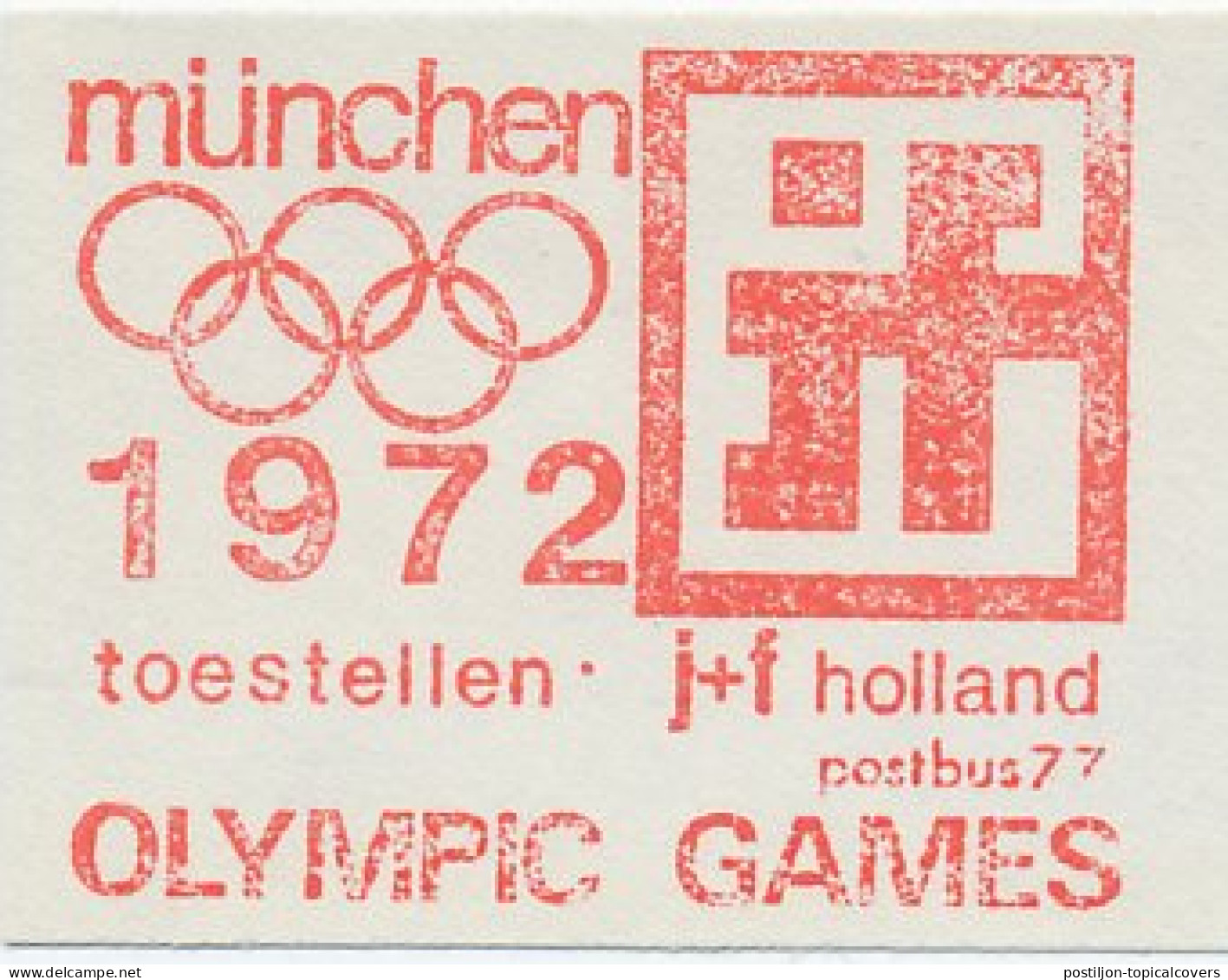 Meter Cut Netherlands 1972 Olympic Games Munchen 1972 - Other & Unclassified