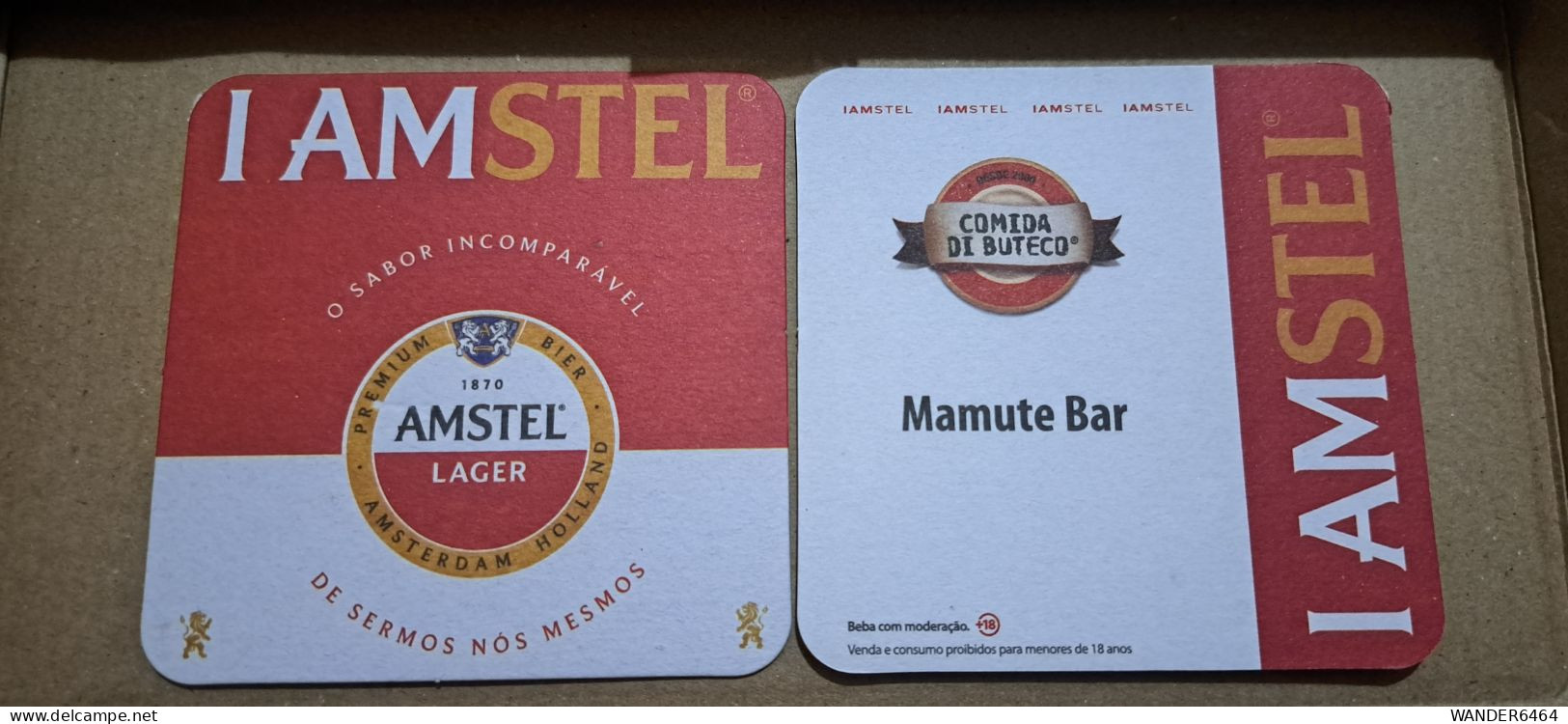 AMSTEL HISTORIC SET BRAZIL BREWERY  BEER  MATS - COASTERS #010 MAMUTE BAR - Beer Mats