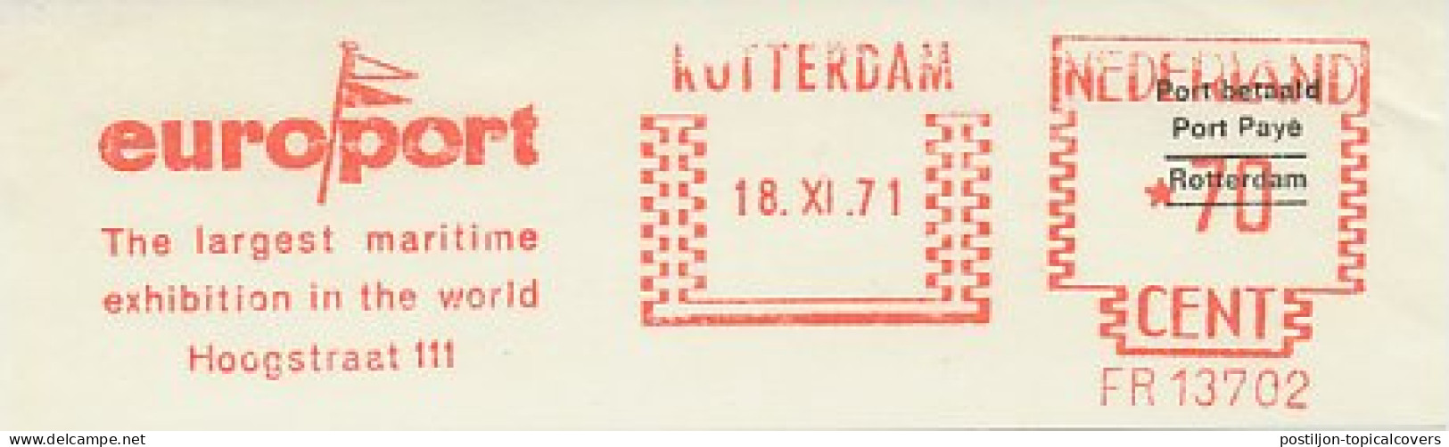 Meter Cut Netherlands 1971 Europort - The Largest Maritime Exhibition In The World - Ships