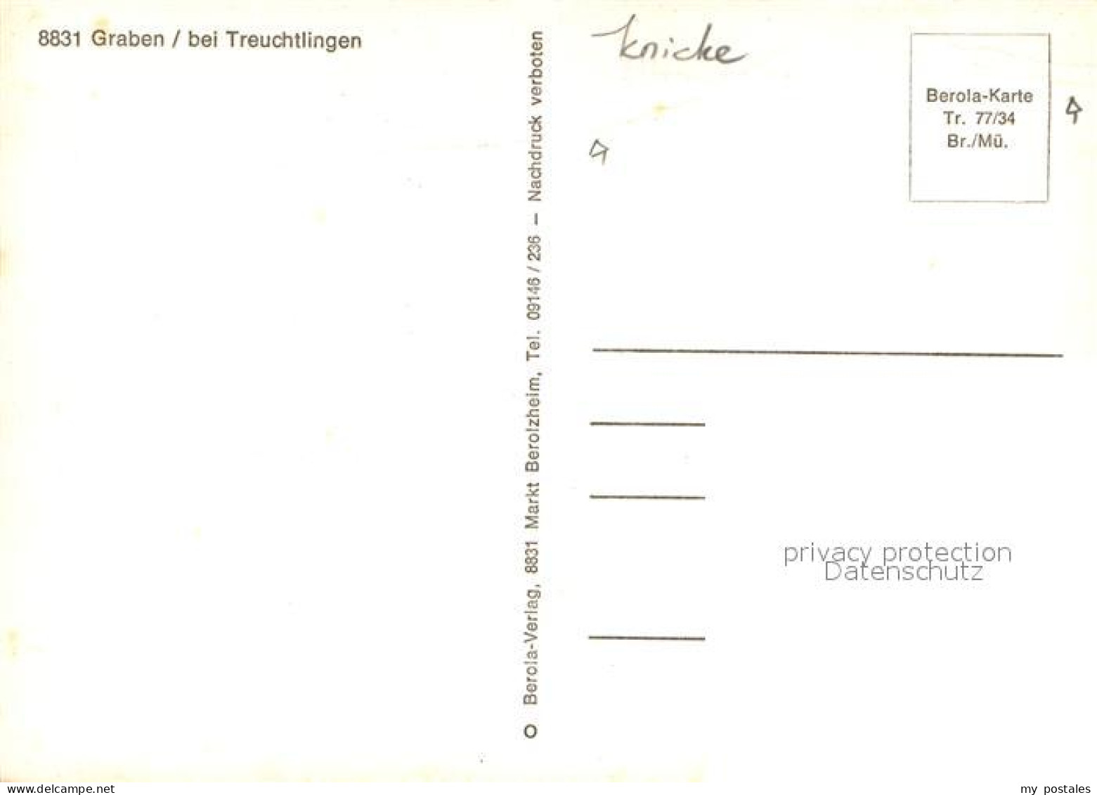 72941517 Graben Treuchtlingen Karlsgraben Fossa Carolina  Graben Treuchtlingen - Hürth