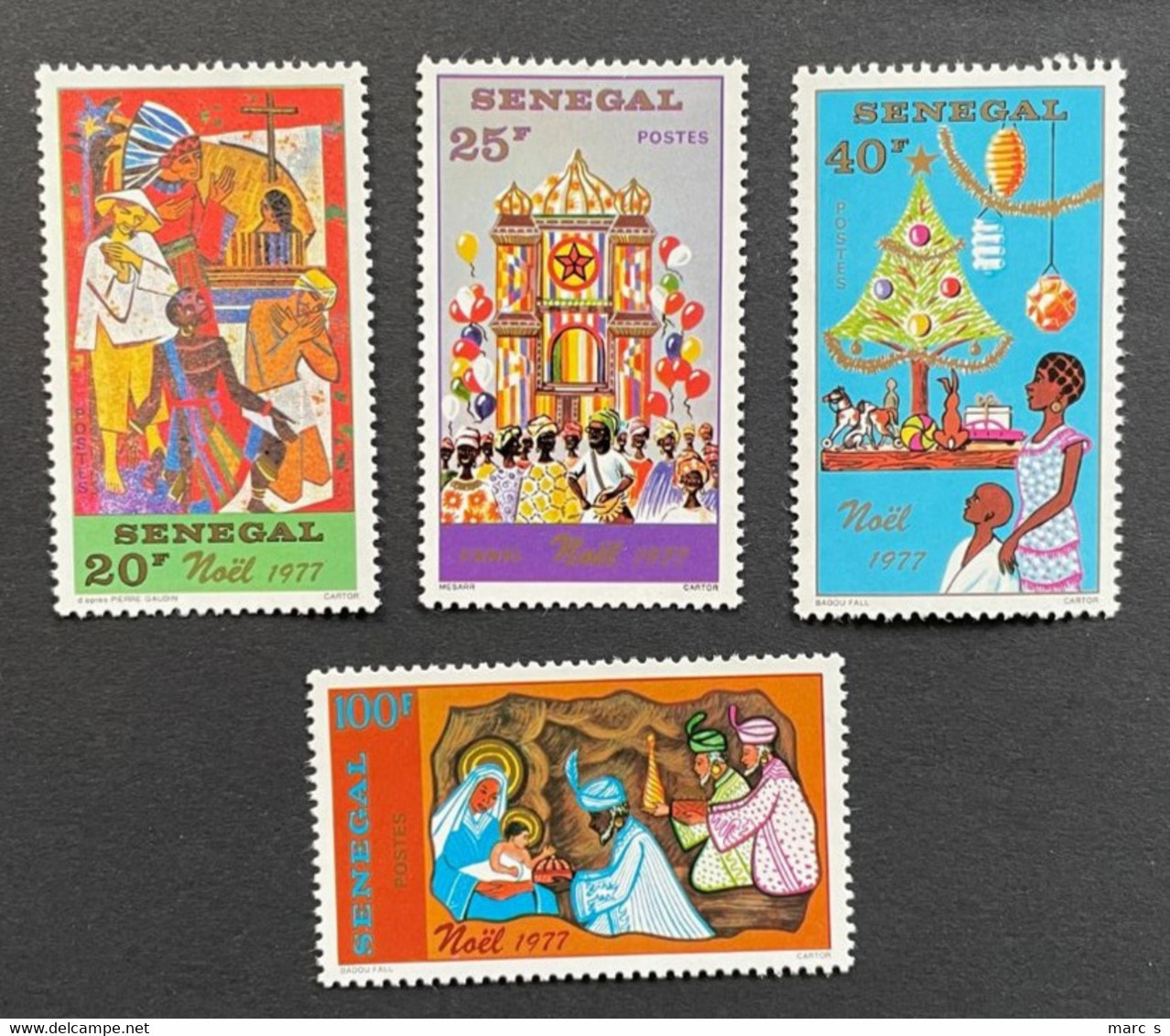 SENEGAL 1977 - NEUF**/MNH - Série Complète Mi 648 / 651 - YT 477 / 480 - NOEL CHRISTMAS - Senegal (1960-...)