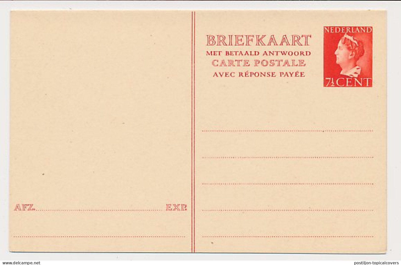 Briefkaart G. 290 - Postwaardestukken