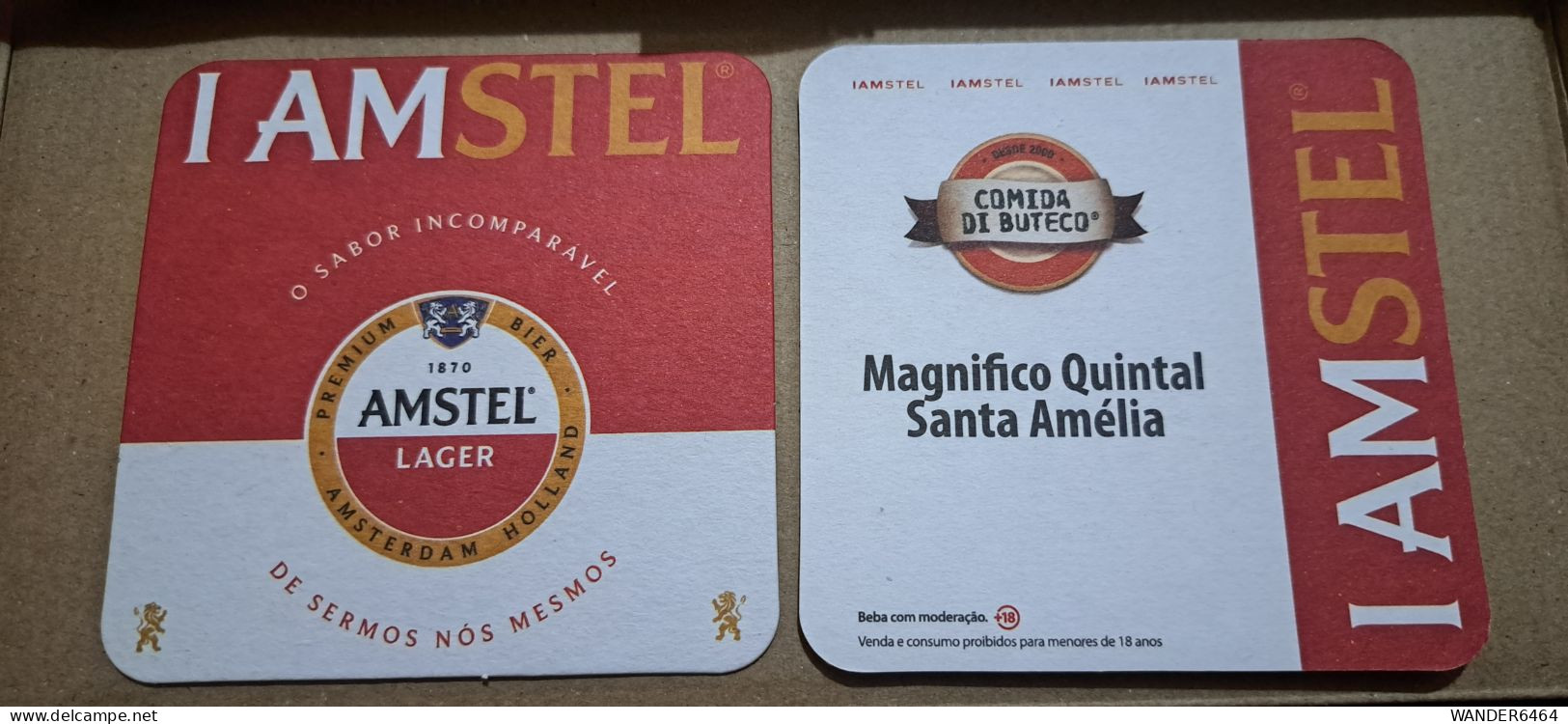 AMSTEL HISTORIC SET BRAZIL BREWERY  BEER  MATS - COASTERS #09 BAR MAGNIFICO QUINTAL SANTA AMELIA - Bierdeckel