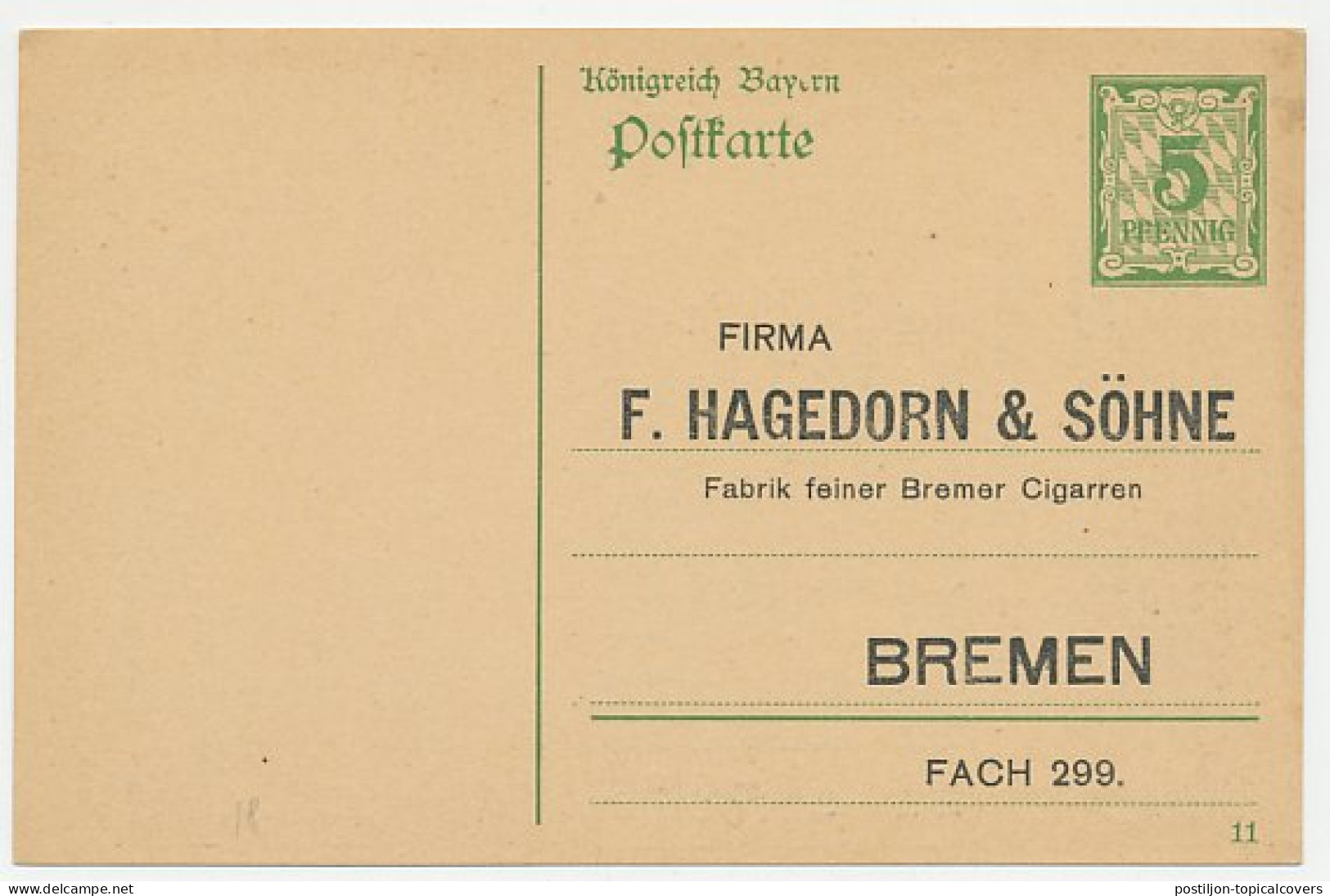 Postal Stationery Bayern - Privately Printed Order Card - Cigar - Tabacco