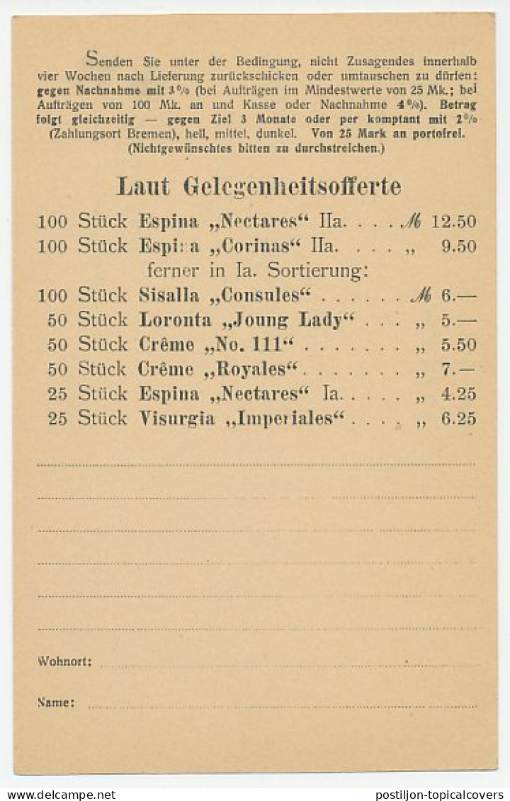 Postal Stationery Bayern - Privately Printed Order Card - Cigar - Tabaco