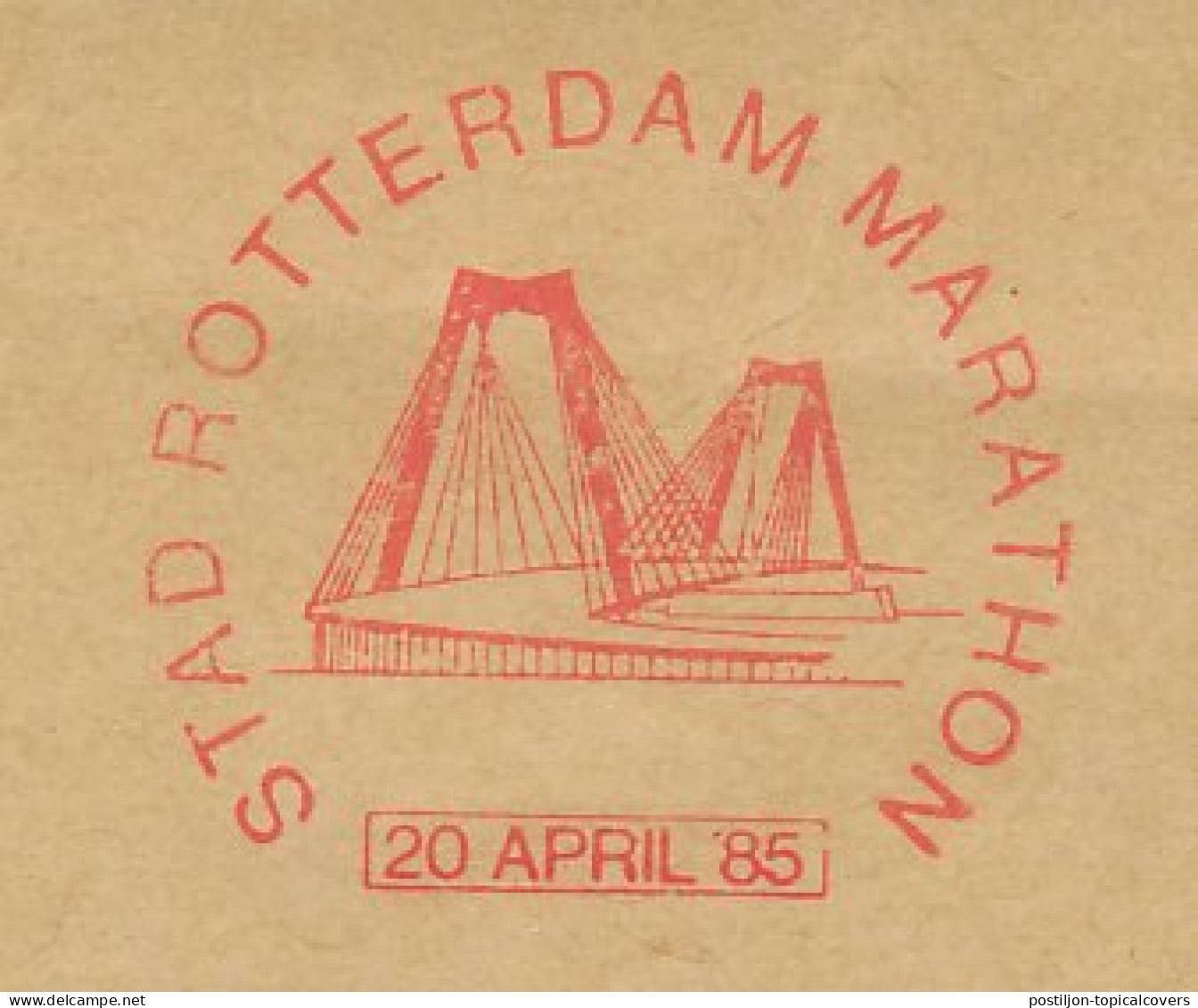 Meter Cut Netherlands 1985 Marathon Of Rotterdam 1985 - Bridge - Other & Unclassified