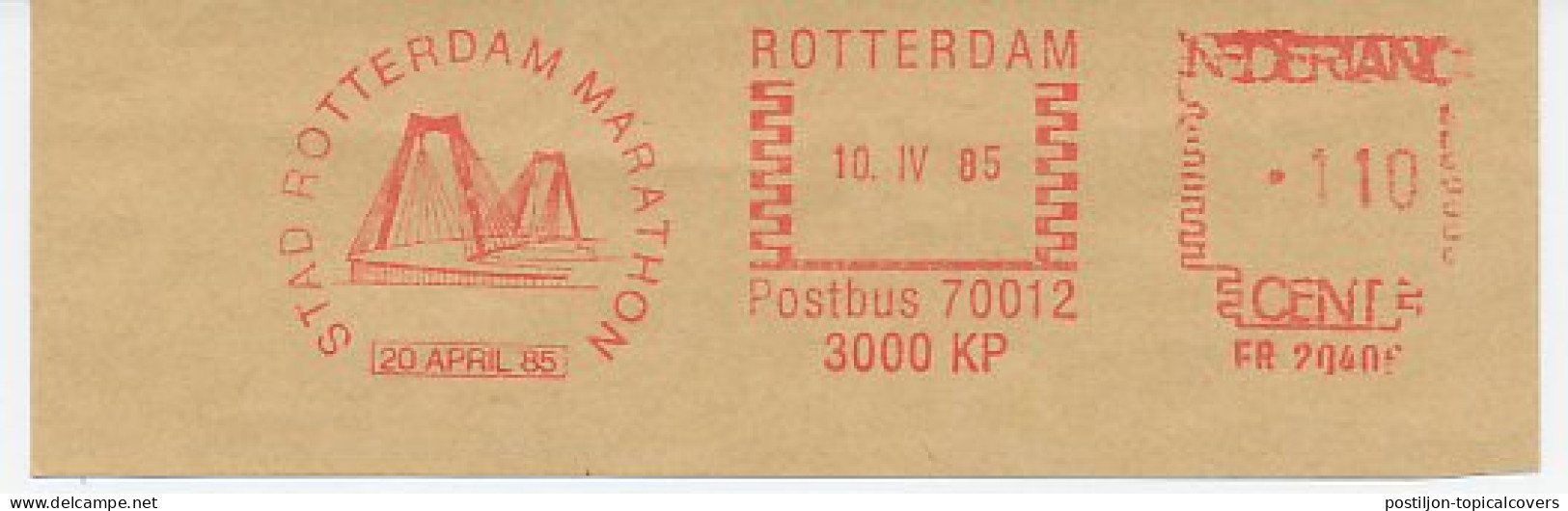 Meter Cut Netherlands 1985 Marathon Of Rotterdam 1985 - Bridge - Altri & Non Classificati