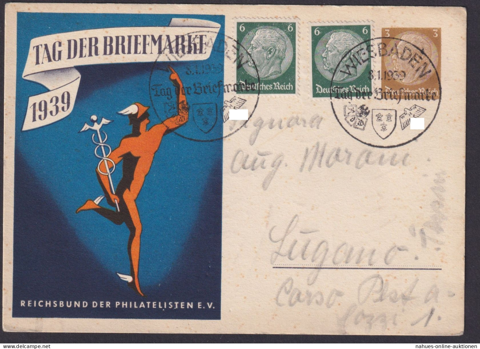 Deutsches Reich Auslands Privatganzsache Philatelie Tag Der Briefmarke SST - Cartas & Documentos