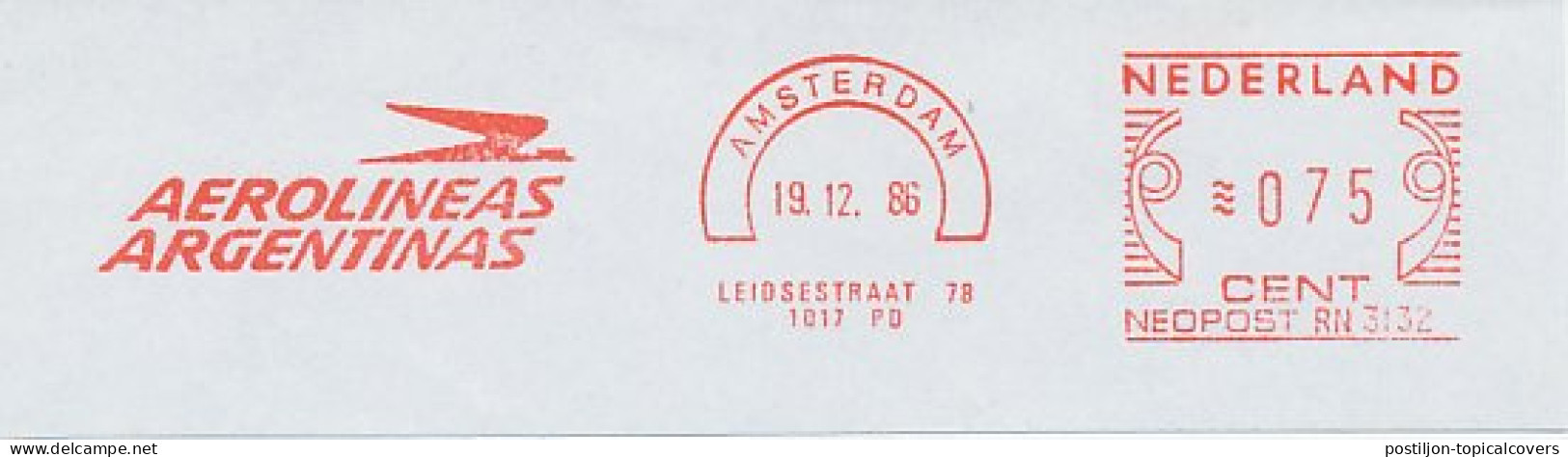 Meter Cut Netherlands 1986 Aerolineas Argentinas - Airline - Avions