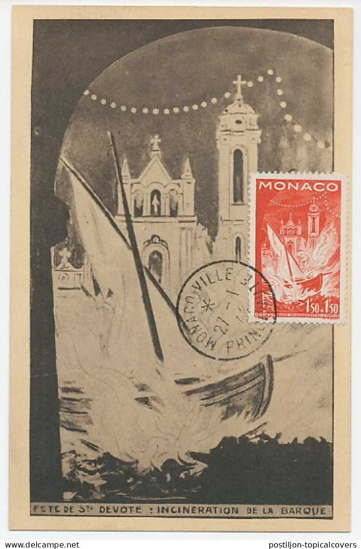 Maximum Card Monaco 1944 Devout Celebration - Incineration Of The Boat - Autres & Non Classés