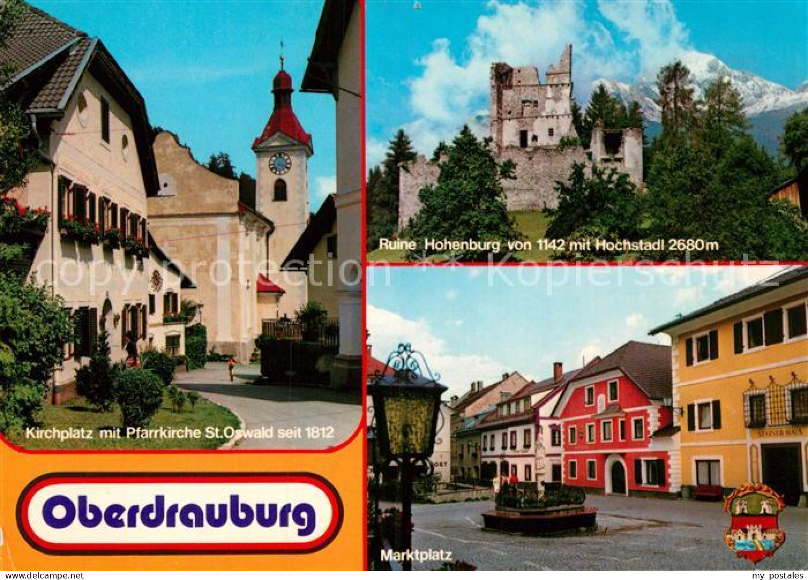 72941387 Oberdrauburg Kaernten Ruine Hohenburg Marktplatz Pfarrkirche St. Oswald - Other & Unclassified