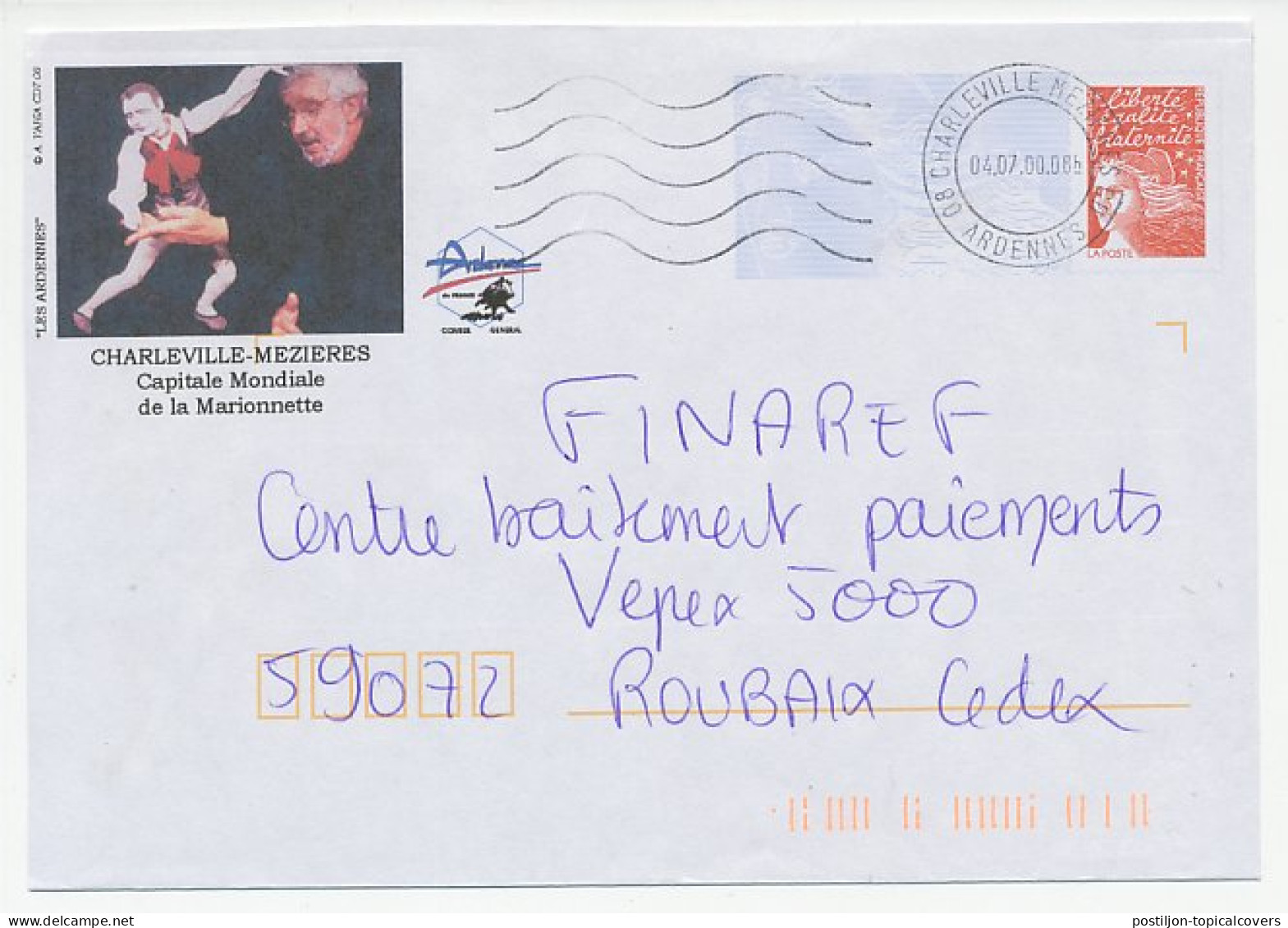 Postal Stationery / PAP France 2000 Marionette - Puppet - Theatre