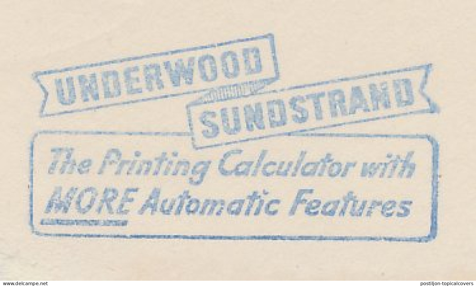 Meter Top Cut USA 1954 Calculator - Printing - Underwood - Unclassified