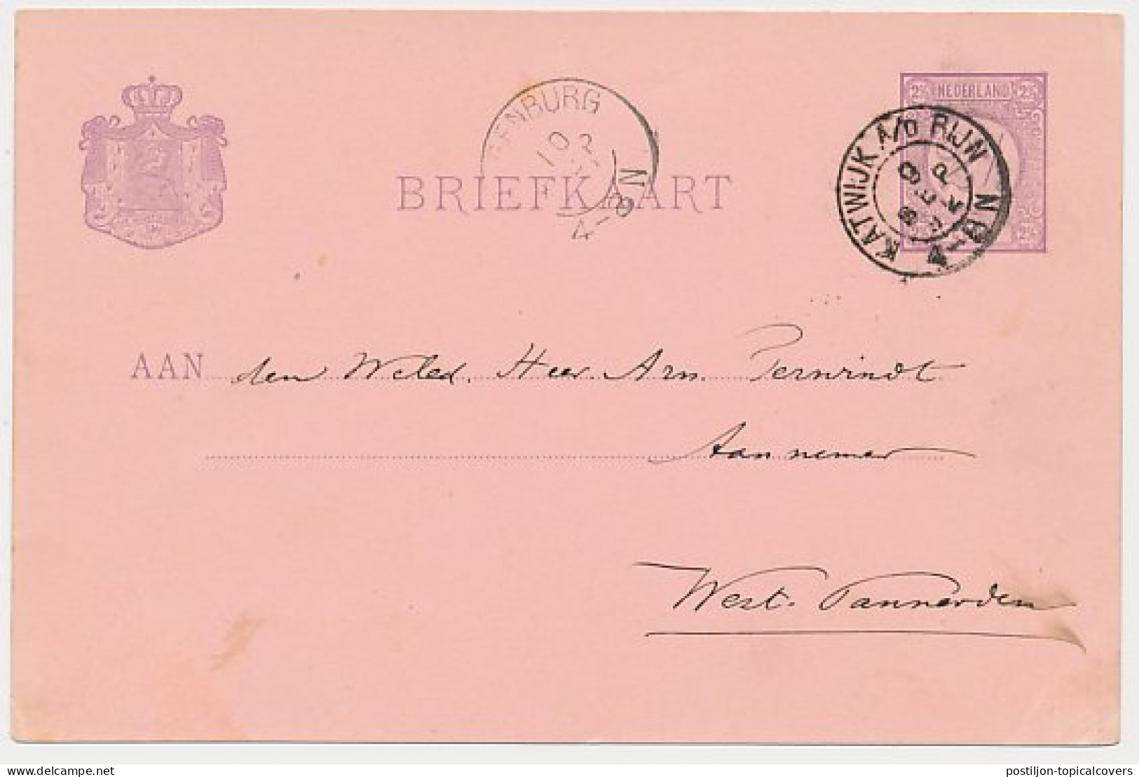 Kleinrondstempel Katwijk A/D Rijn 1892 - Non Classés