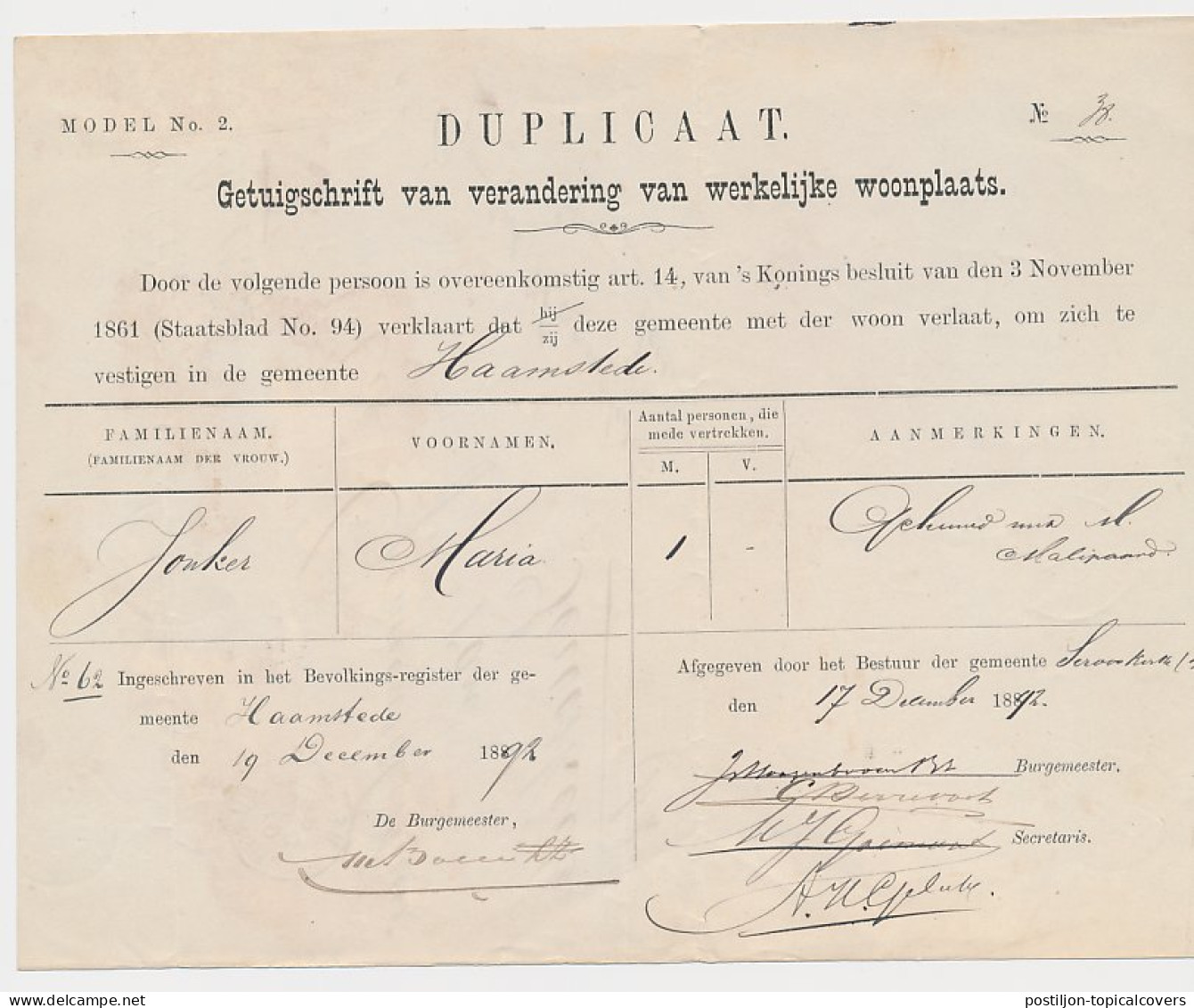 Haamstede - Kleinrondstempel Burgh 1892 - Non Classificati