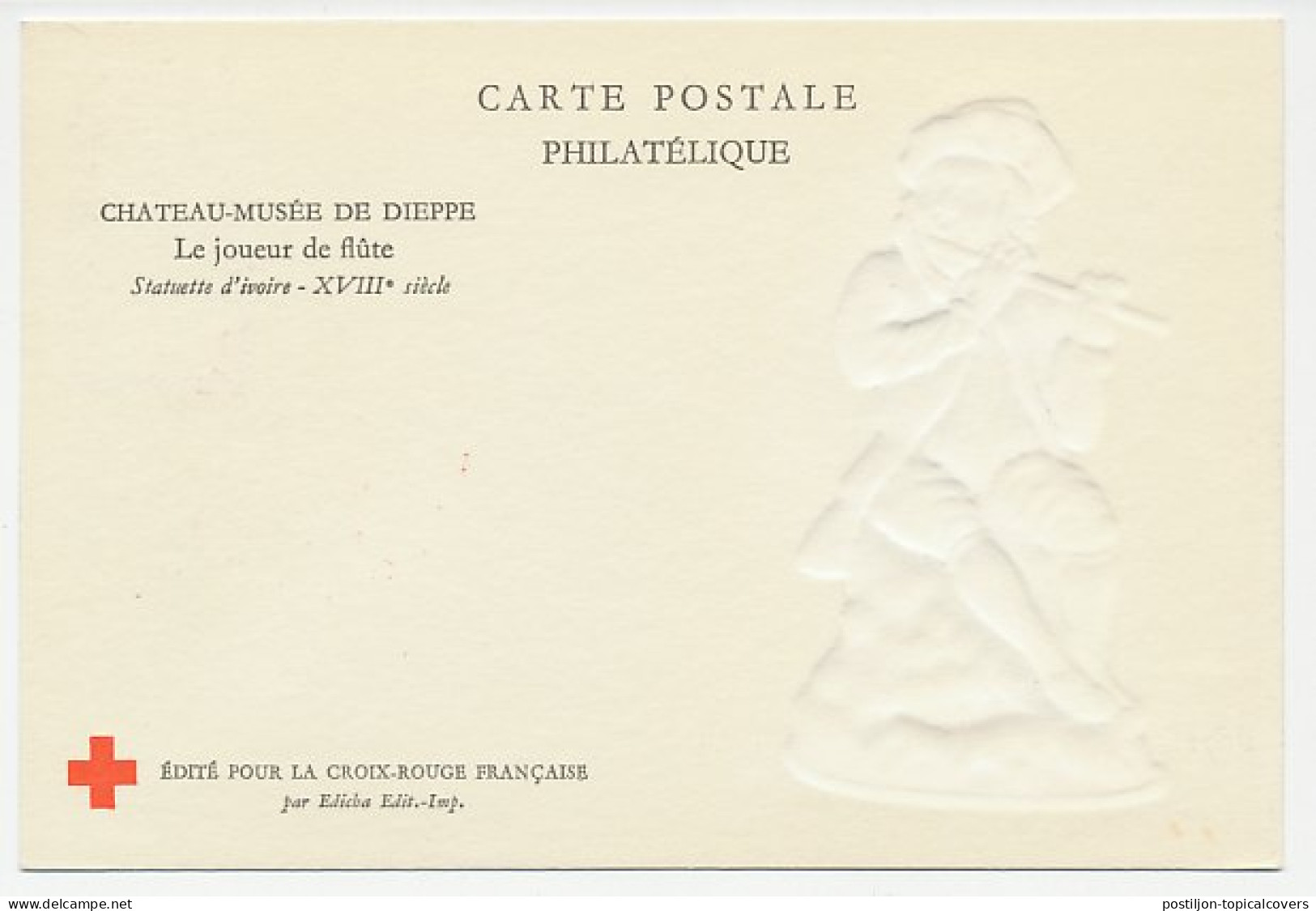 Maximum Card France 1967 Flutist - Piper - Red Cross - Musica