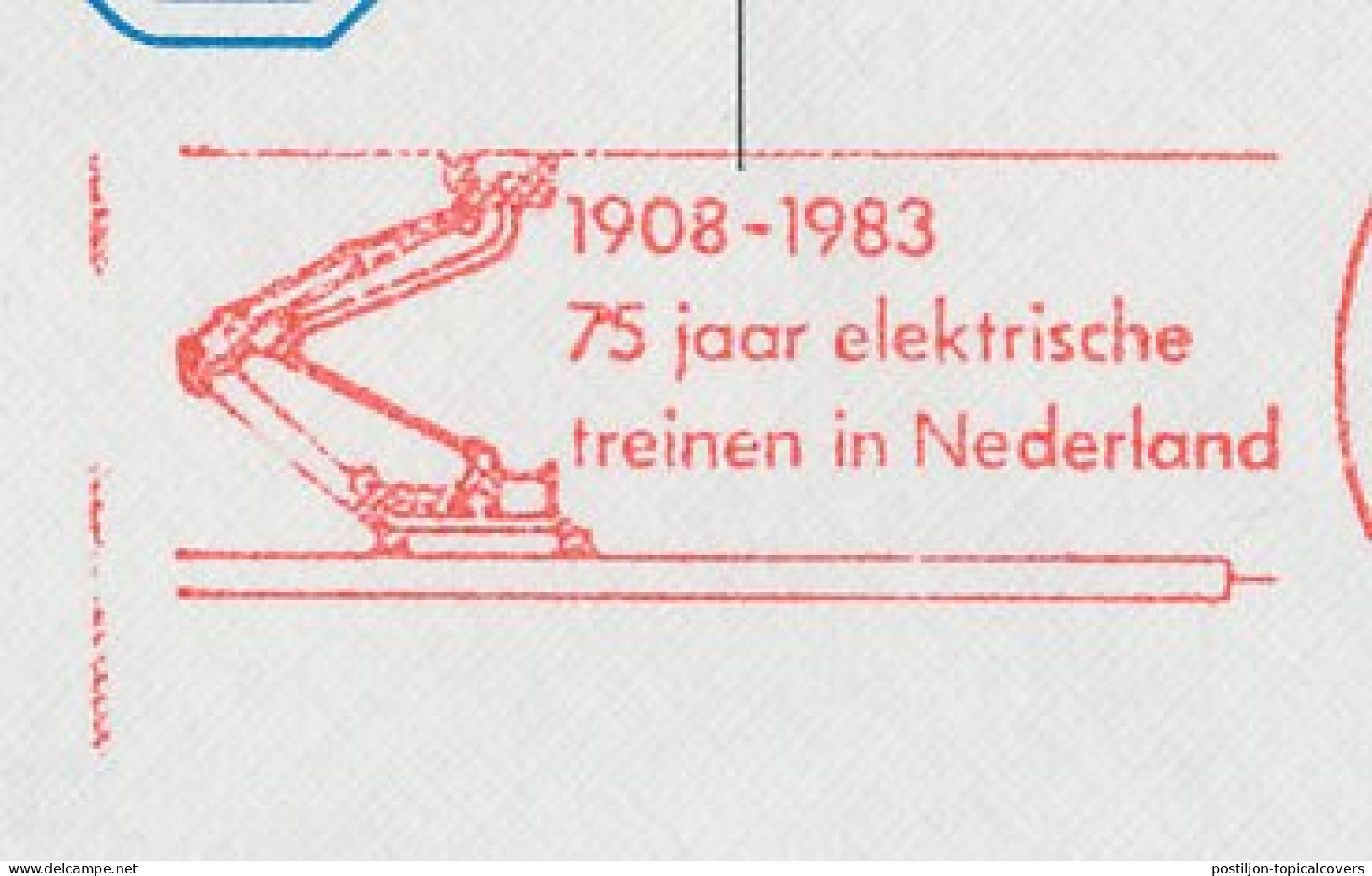Meter Cover Netherlands 1983 - Postalia 6364 NS - Dutch Railways -75 Years Electric Trains In The Netherlands - Treinen