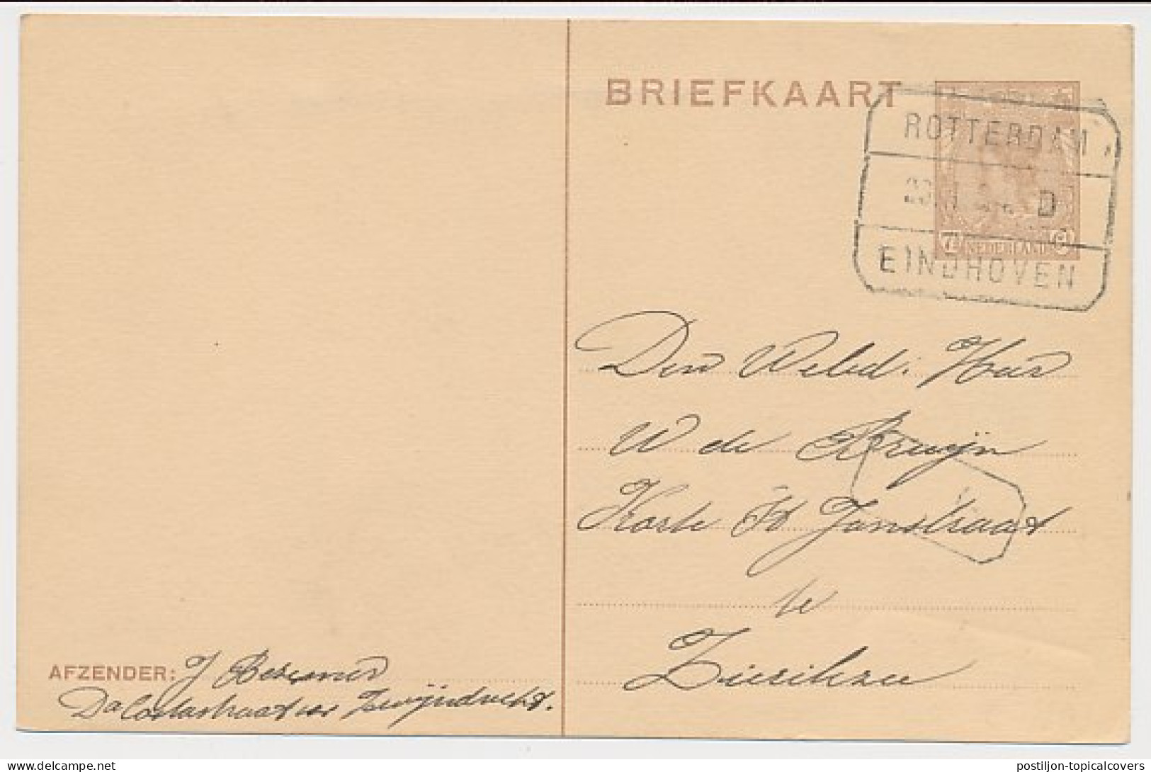 Treinblokstempel : Rotterdam - Eindhoven D 1924 ( Zwijndrecht ) - Ohne Zuordnung