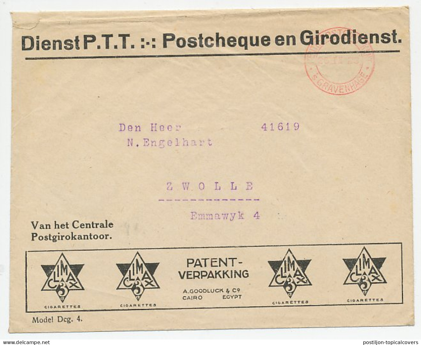 Machinestempel Postgiro Kantoor Den Haag 1923 - Reclame  - Unclassified