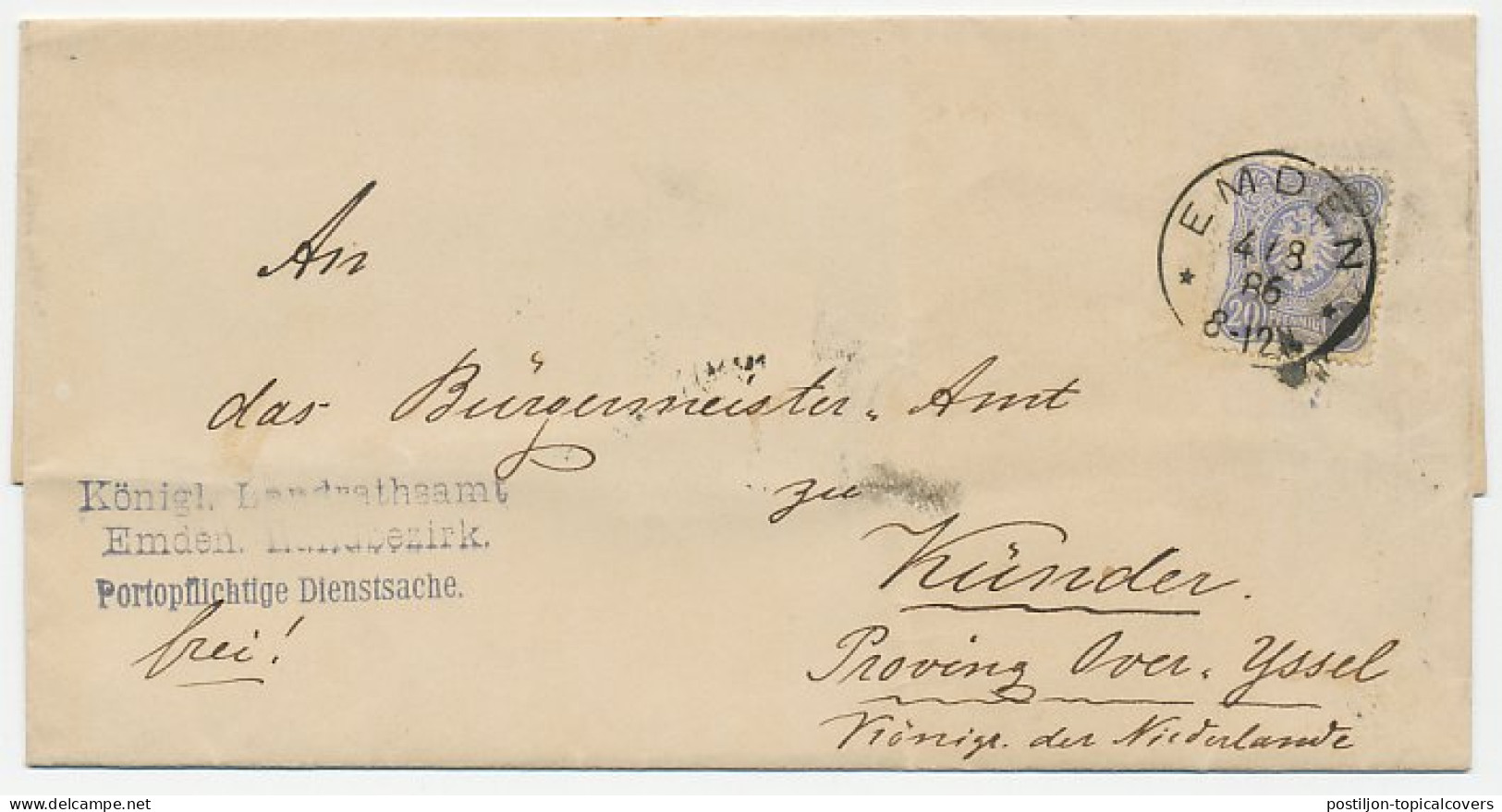 Naamstempel Kuinre 1886 - Brieven En Documenten