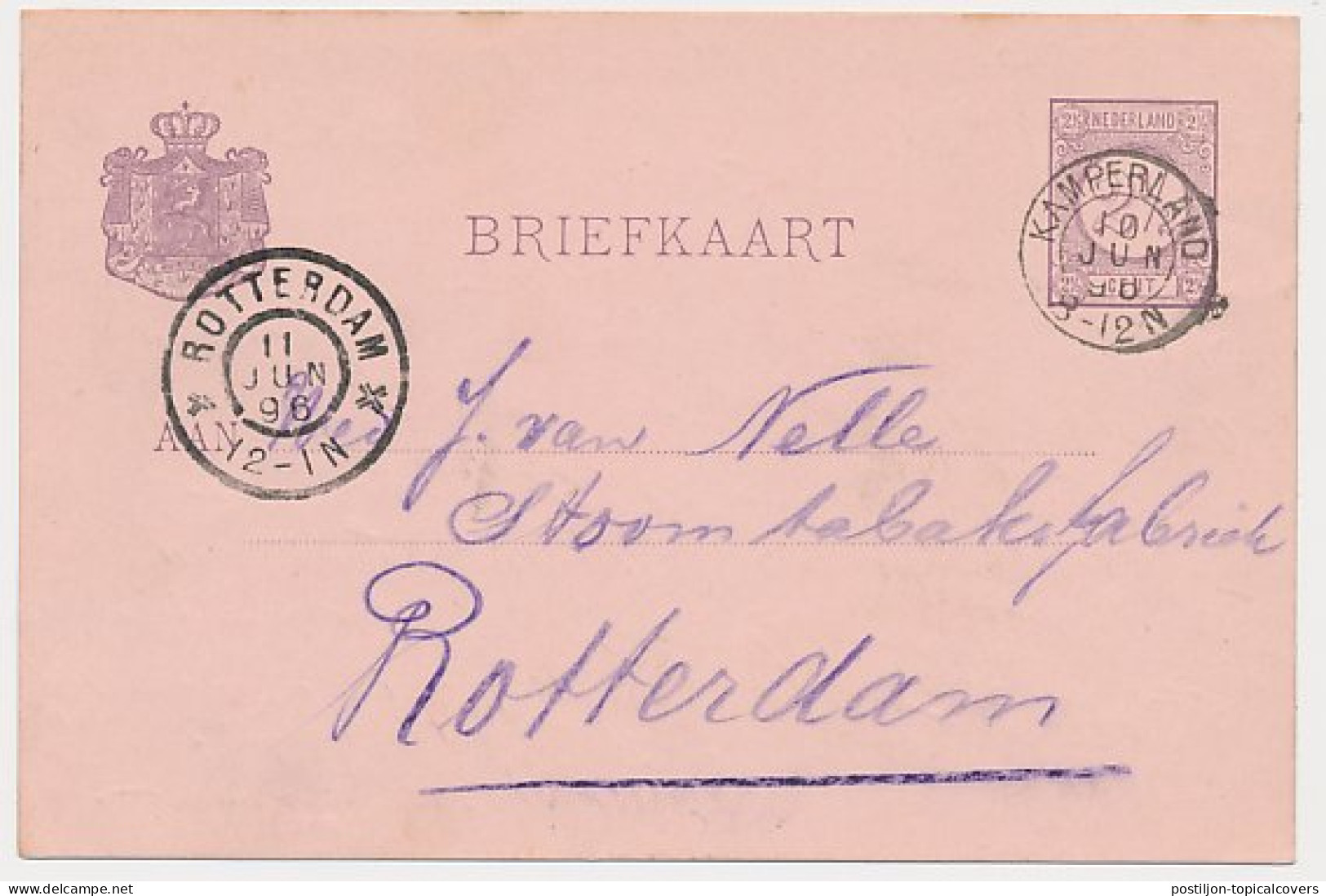 Kleinrondstempel Kamperland 1896 - Unclassified