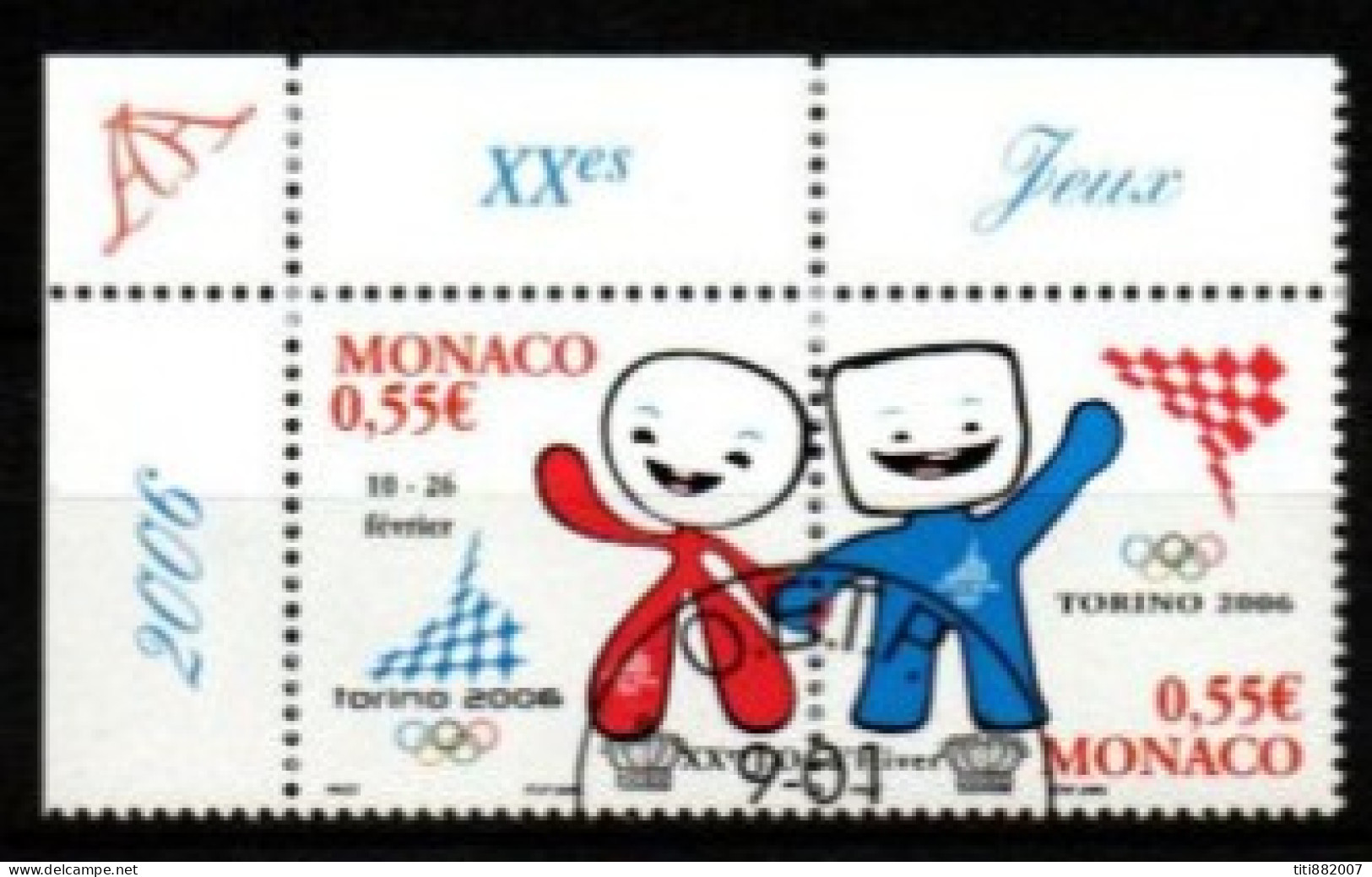 MONACO   -  2006 .  Y&T N° 2529 / 2530 Oblitérés.   JO  D' Hiver à Turin. - Used Stamps