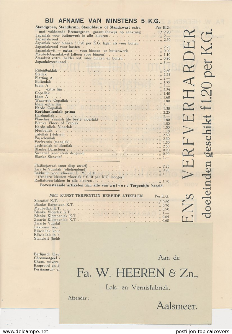 Envelop / Drukwerk Aalsmeer 1931 - Lak- En Vernisfabriek - Unclassified