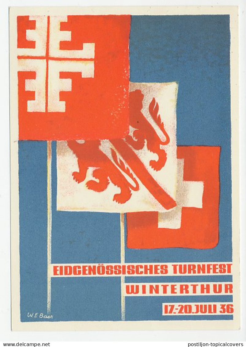 Card / Postmark Switzerland 1936 Gymnastic Festival - Turnfest - Andere & Zonder Classificatie