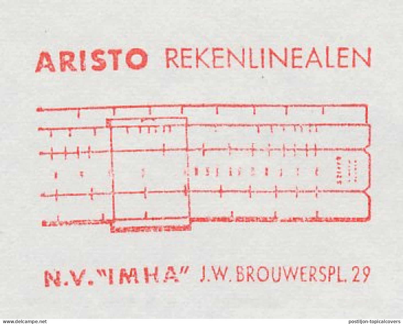 Meter Cover Netherlands 1972 Slide Rule - Amsterdam - Sonstige & Ohne Zuordnung