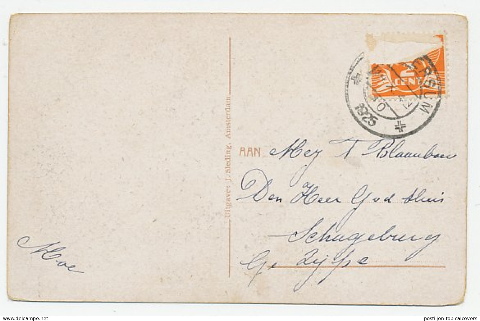 Prentbriefkaart Postkantoor Hilversum 1925 - Other & Unclassified