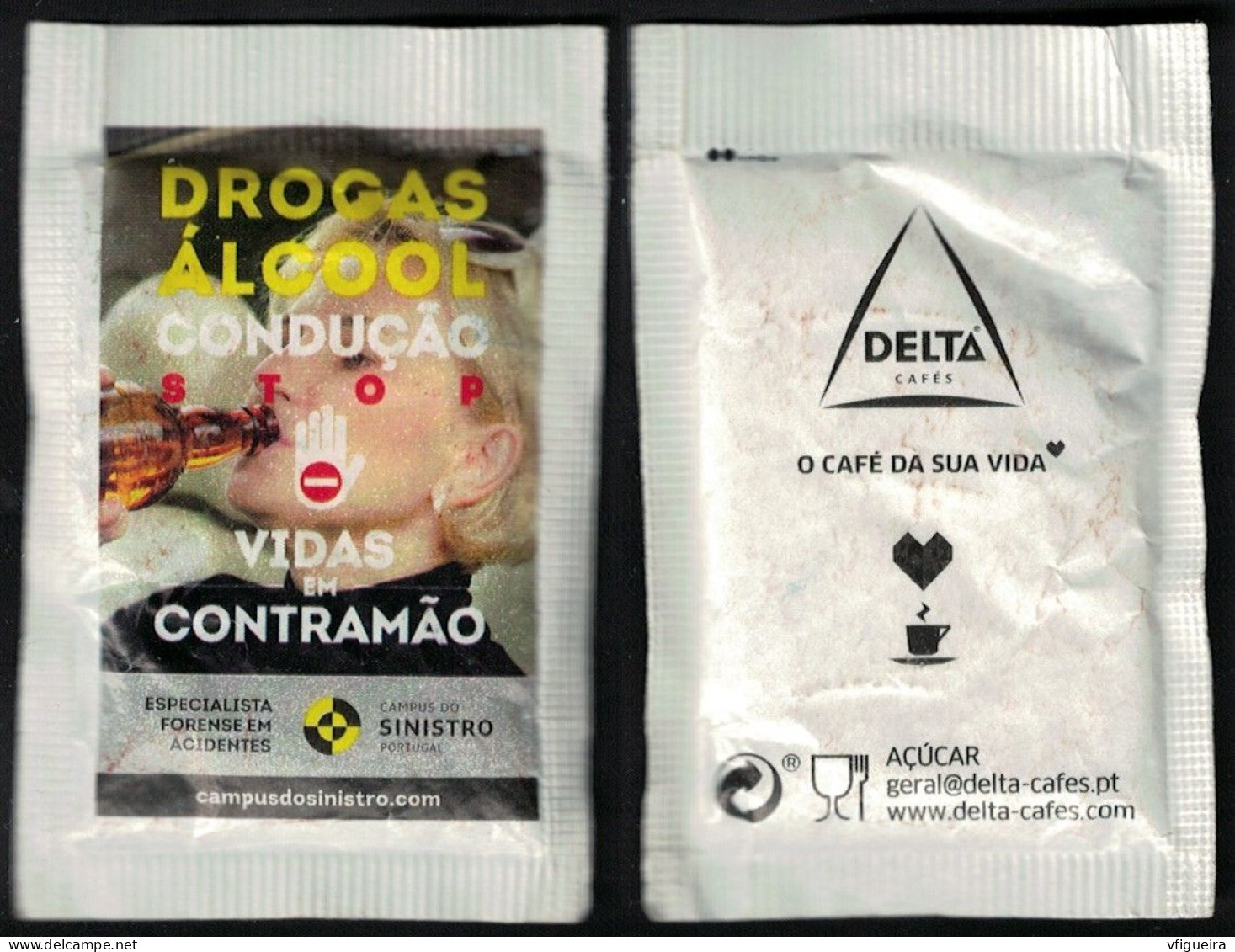 Portugal Sachet Sucre Sugar Bag Delta Drogas Álcool Condução Vidas Em Contramão - Azúcar