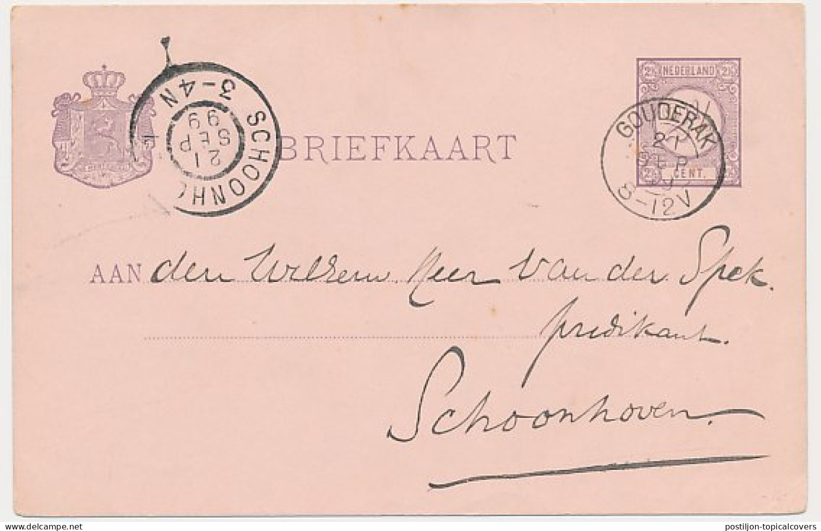 Berkenwoude - Kleinrondstempel Gouderak 1899 - Zonder Classificatie