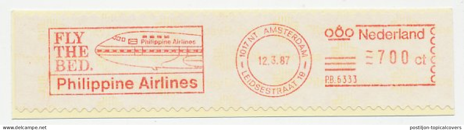 Meter Cut Netherlands 1987 Philippine Airlines - Flugzeuge