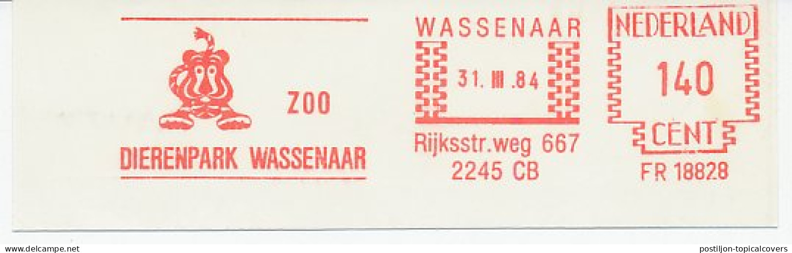 Meter Cut Netherlands 1984 Lion - Zoo Wassenaar - Otros & Sin Clasificación