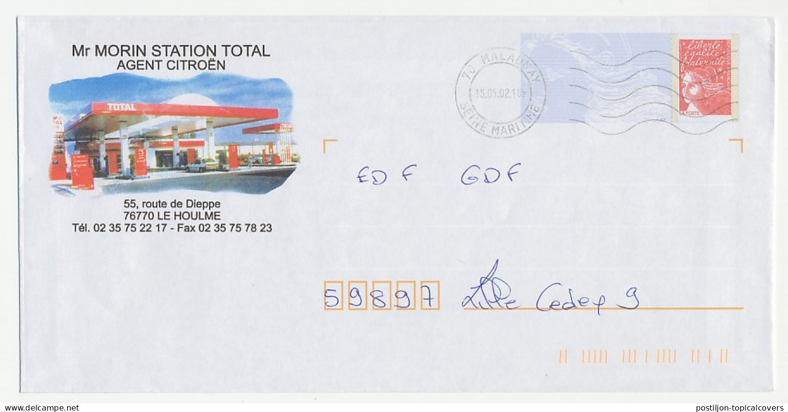 Postal Stationery / PAP France 2002 Gas Station  - Autres & Non Classés