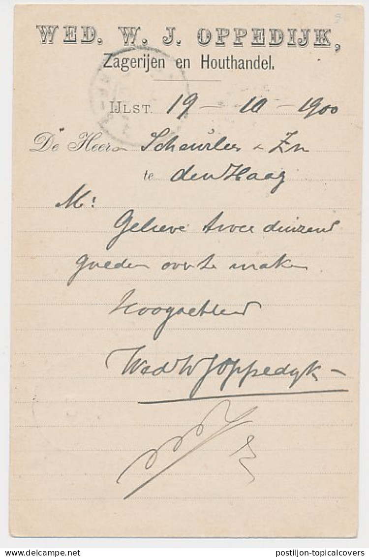 Firma Briefkaart IJlst 1900 - Zagerij - Houthandel - Zonder Classificatie