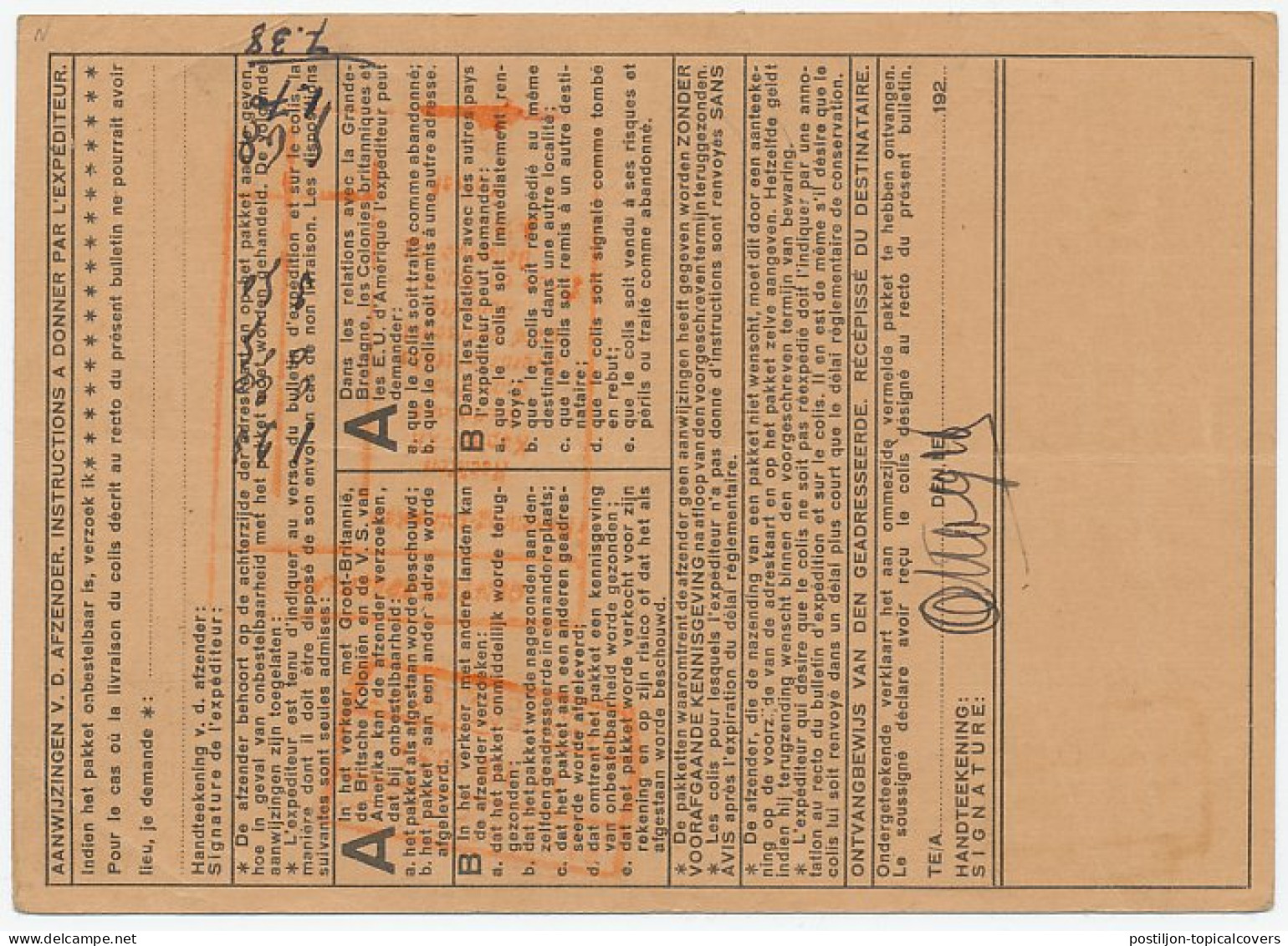 Em. Veth Pakketkaart Goirle - Belgie 1934 - Non Classificati