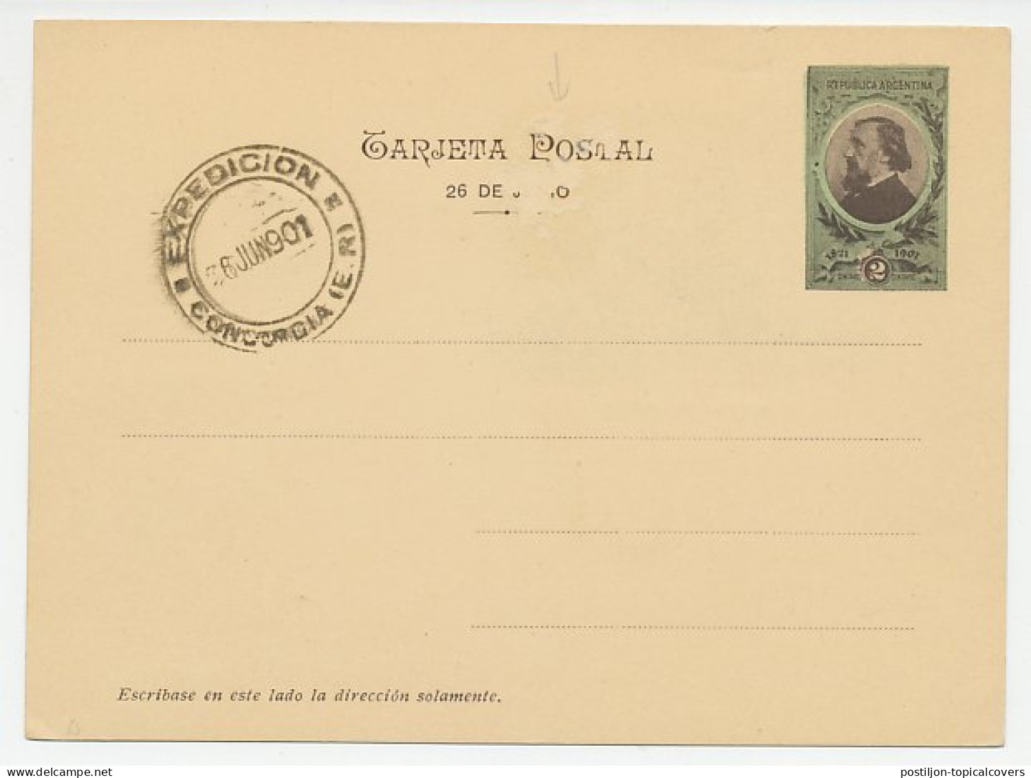 Postal Stationery Argentina 1901 Battleship San Martin - Navy - Militares