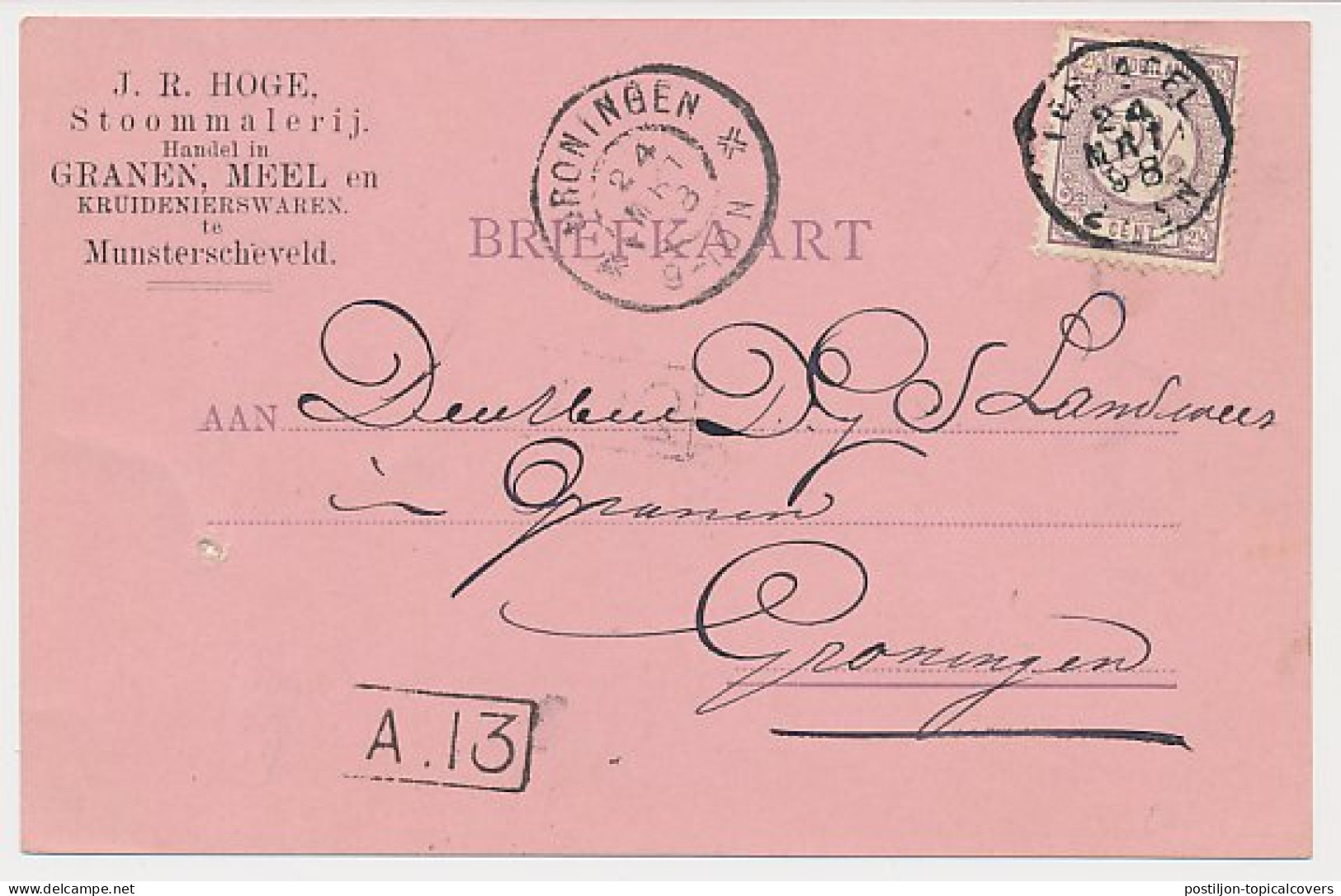 Firma Briefkaart Munsterscheveld 1898 - Stoommalerij - Granen - Unclassified