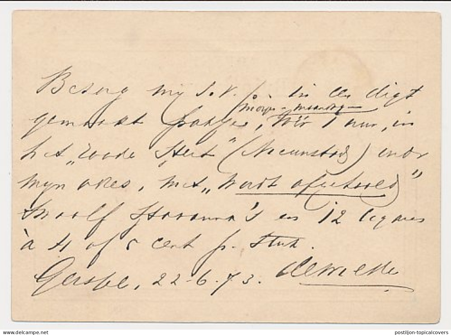 Gorssel - Trein Takjestempel Zutphen - Leeuwarden 1873 - Brieven En Documenten