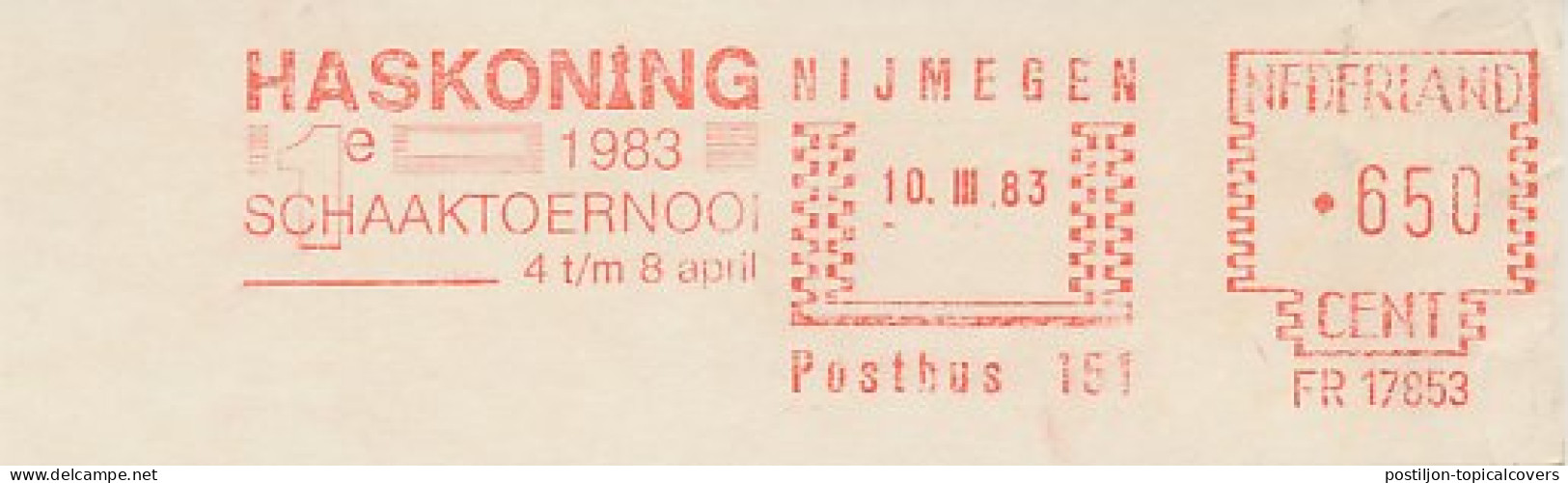 Meter Cut Netherlands 1983 Haskoning Chess Tournament Nijmegen 1983 - Zonder Classificatie