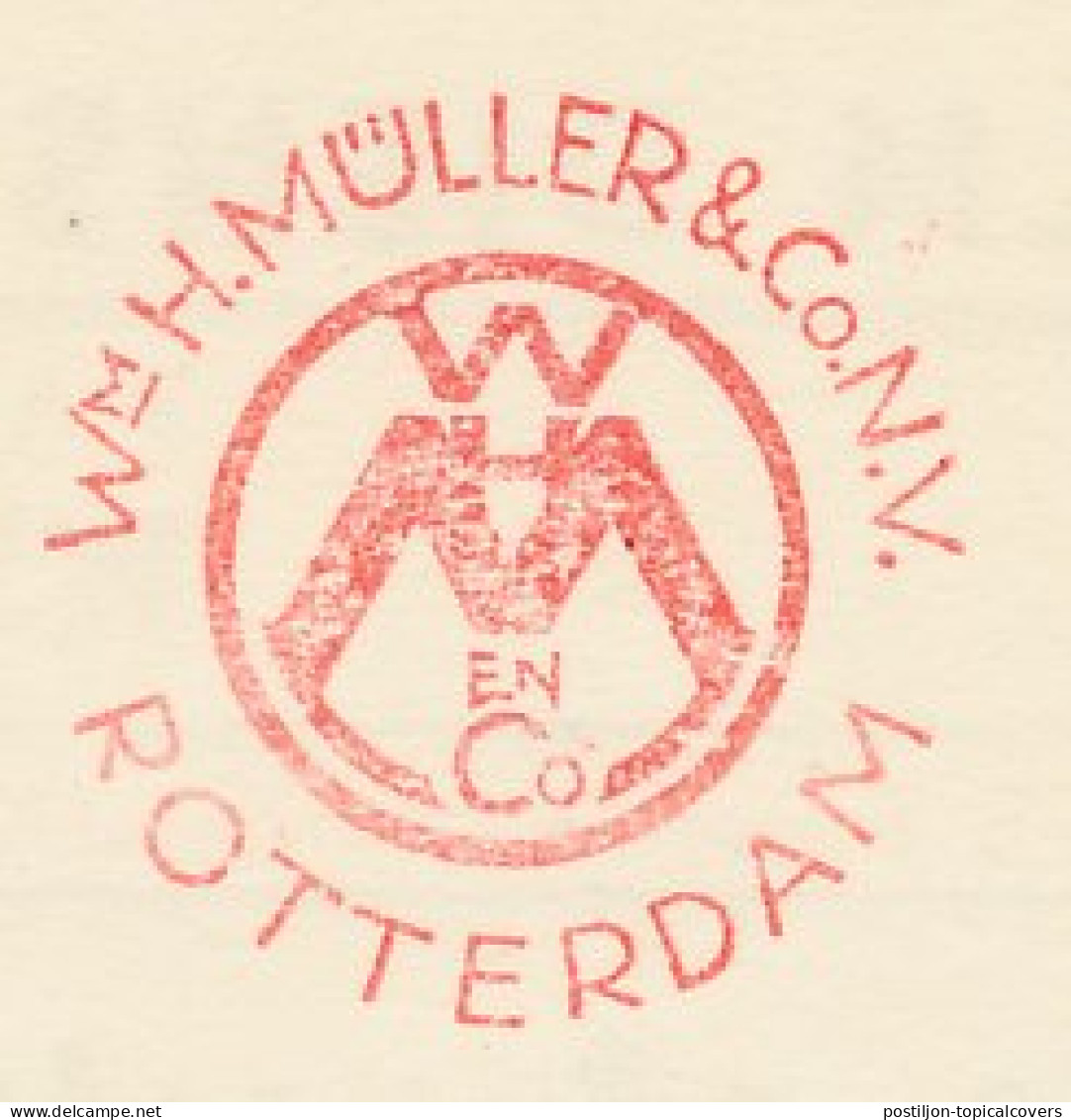 Meter Card Netherlands 1954 Shipping Company Muller And Co. - Rotterdam - Sweden - Boten