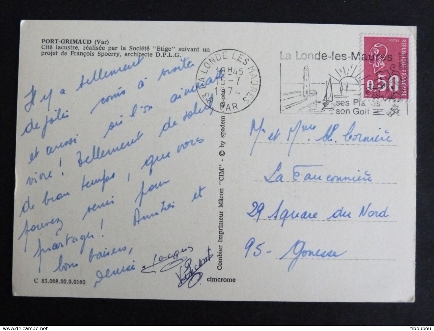 LA LONDE LES MAURES - VAR - FLAMME SUR MARIANNE BEQUET - PORT GRIMAUD - Mechanical Postmarks (Advertisement)