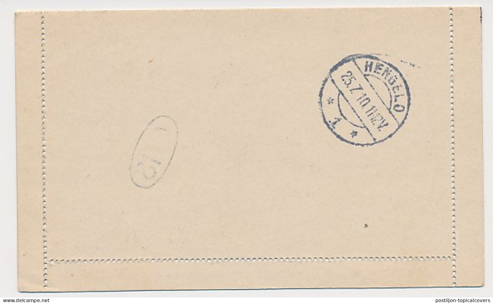 Postblad G. 12 Lemmer - Hengelo 1910 - Postwaardestukken