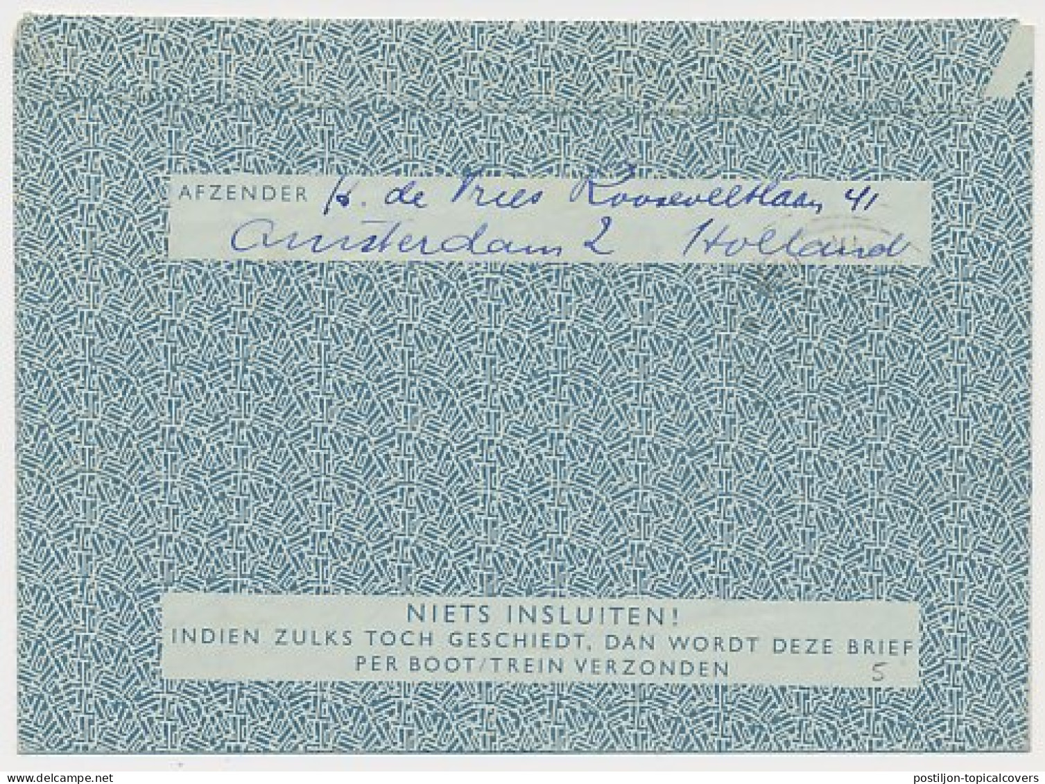 Luchtpostblad G. 5 Amsterdam - Ramat - Gan Israel 1953 - Postal Stationery