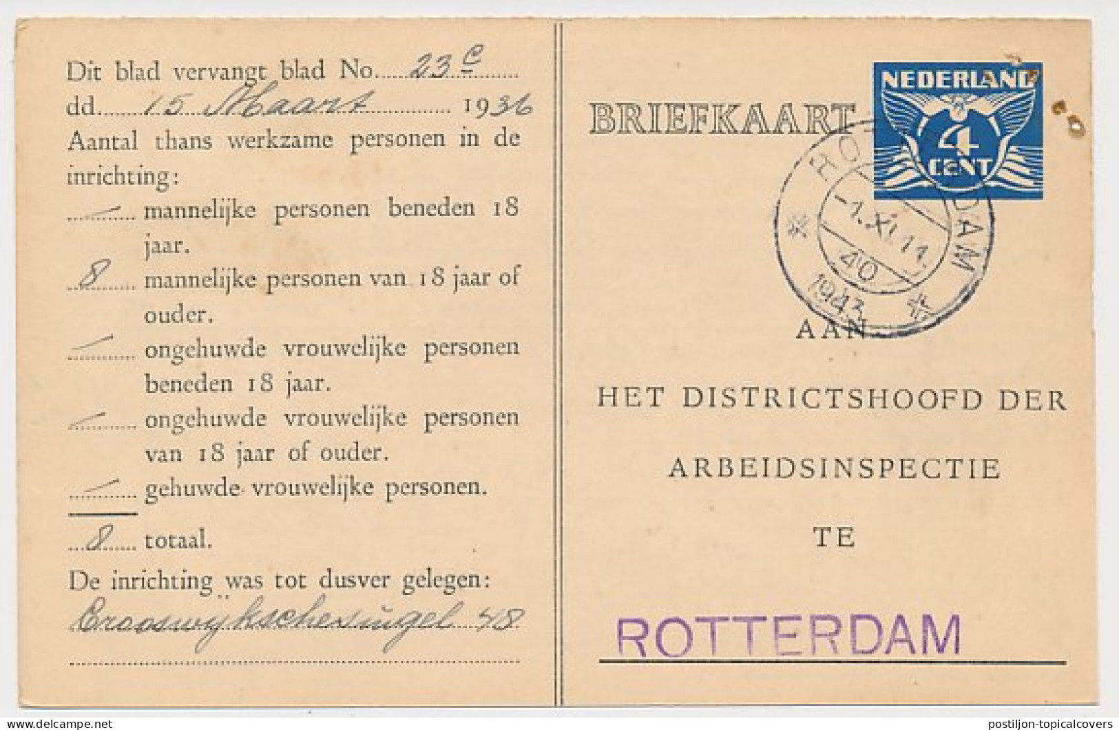 Arbeidslijst Rotterdam 1943 - Heineken S Bierbrouwerij - Zonder Classificatie