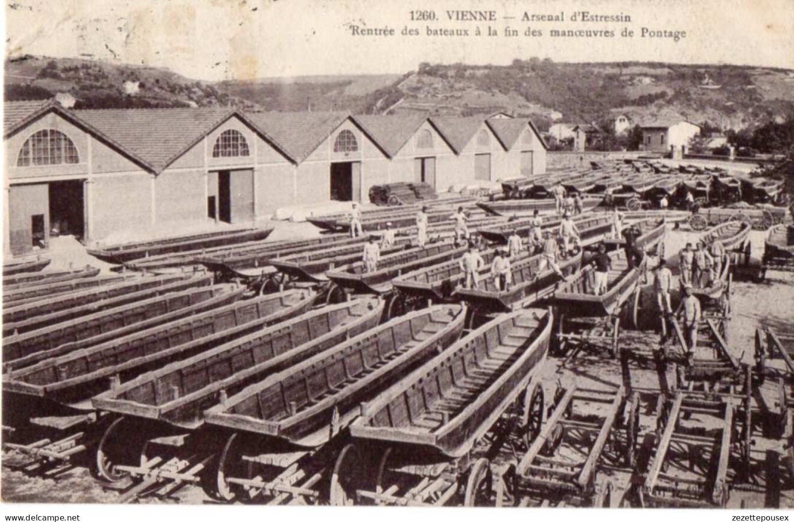 38307-ZE-26-VIENNE-Arsenal D'Estressin.Rentrée Dees Bateauxà La Fin Des Manoeuvres De Pontage-----------animée - Other & Unclassified